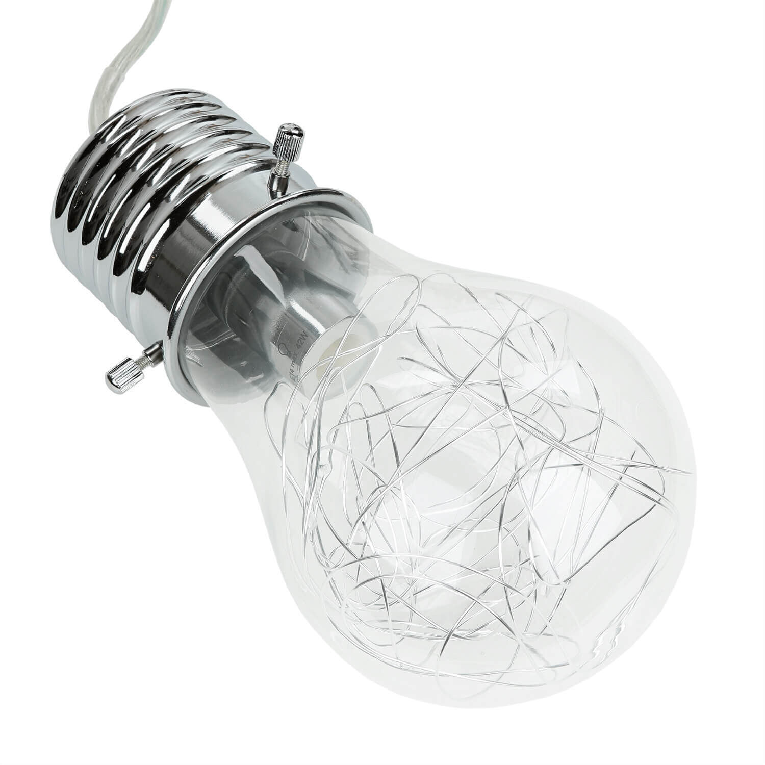 Hängelampe Glas Metall Glühbirnen-Design dekorativ E14 Glühbirne, LED?, Glühbirnen-Form, Schirm-Glühbirne, Kabel