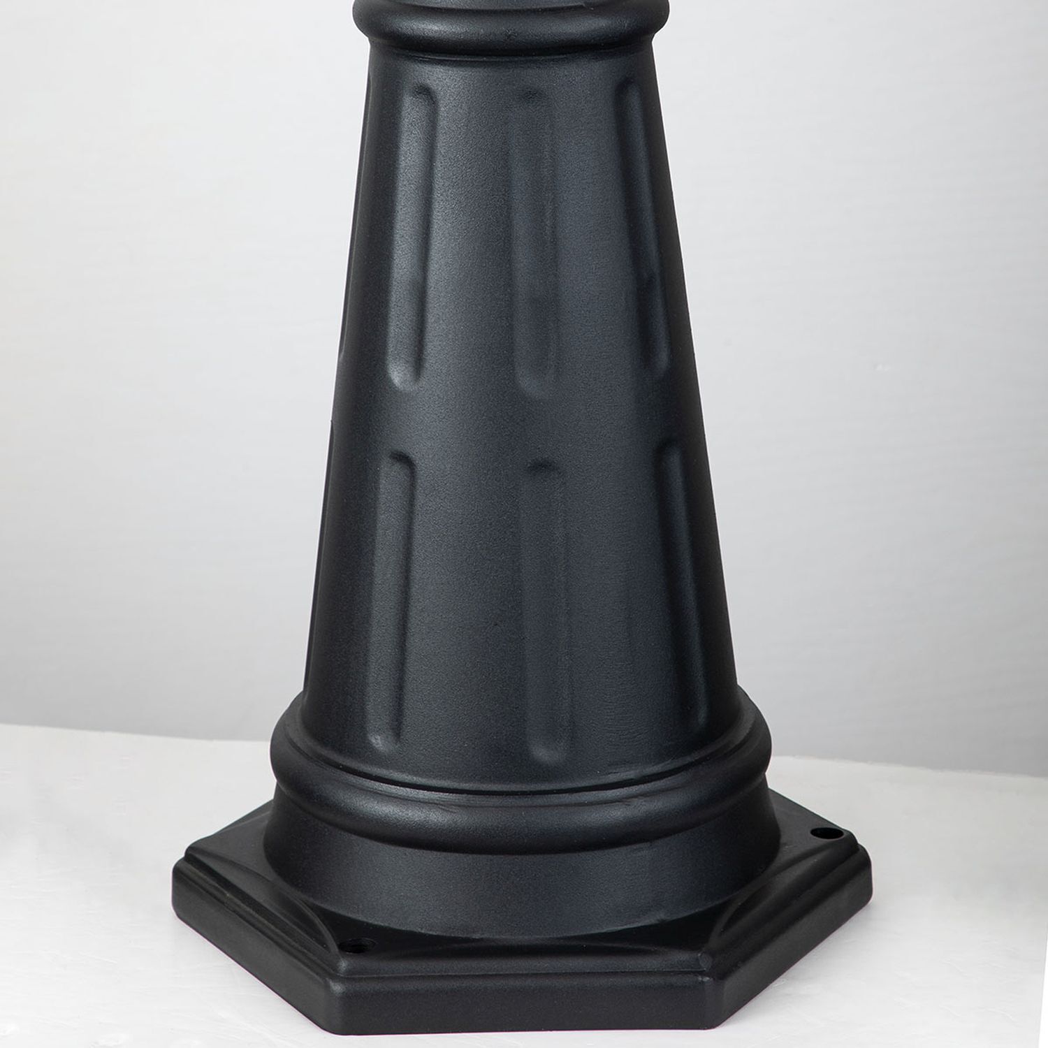 Straßenlaterne Schwarz Rustikal 246,5 cm hoch Alu Glas IP44