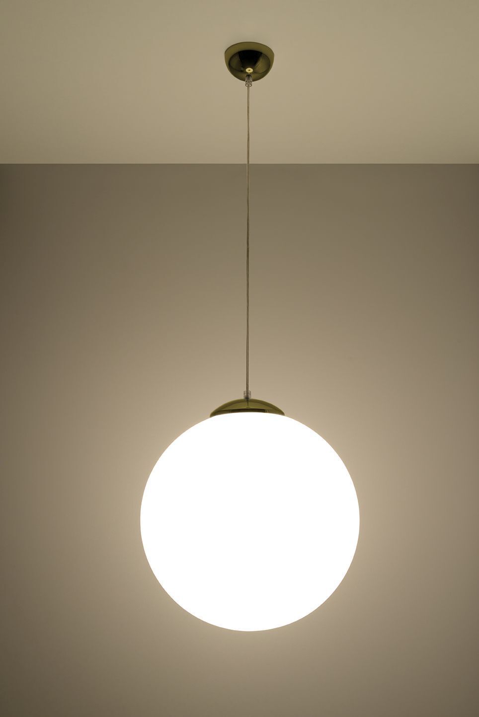 Hängelampe Glas Kugelschirm Ø 40 cm Weiß Gold E27
