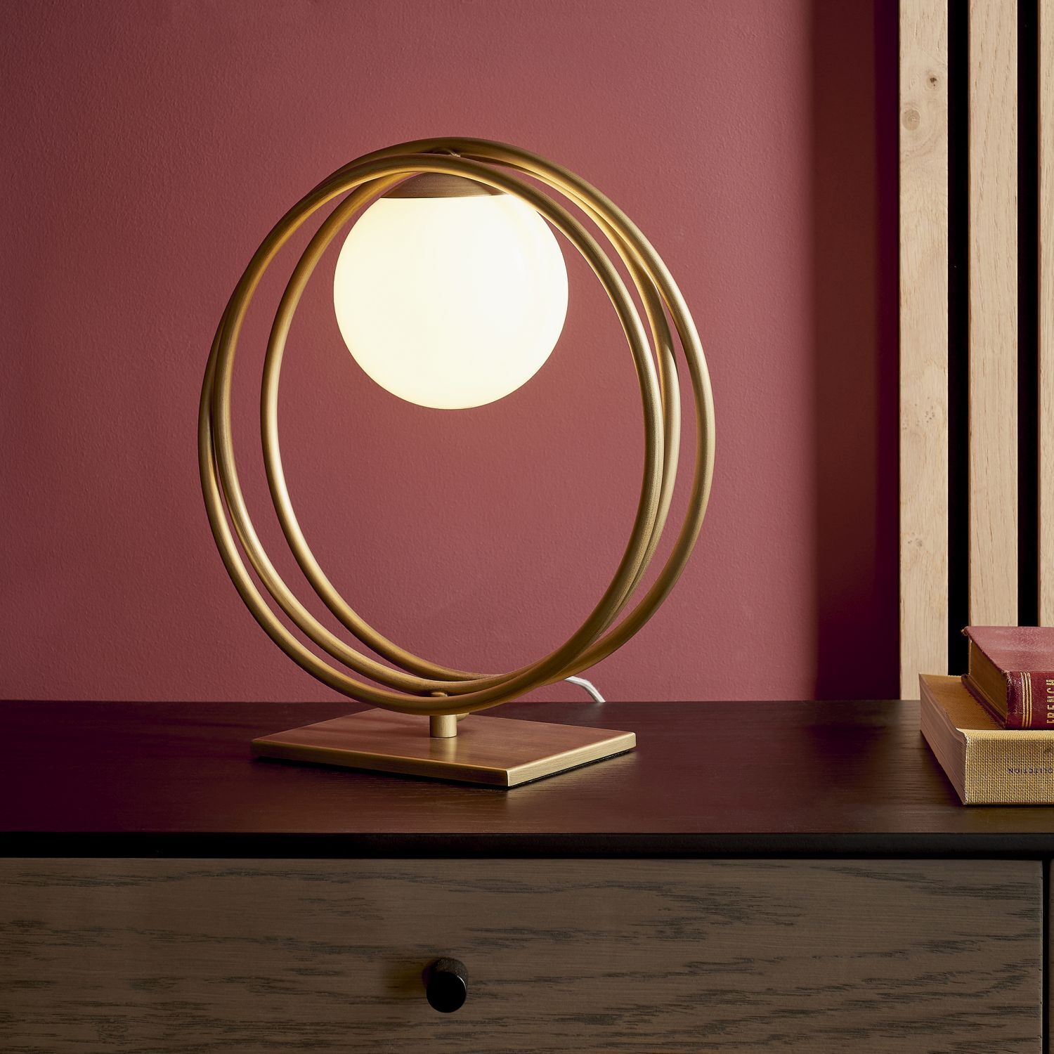 Tischleuchte Glas Metall 31 cm hoch in Gold Weiß