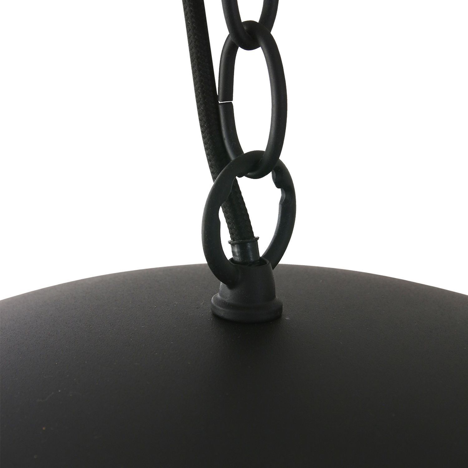 Runde Hängelampe Metall in Schwarz Gold 50 cm Modern