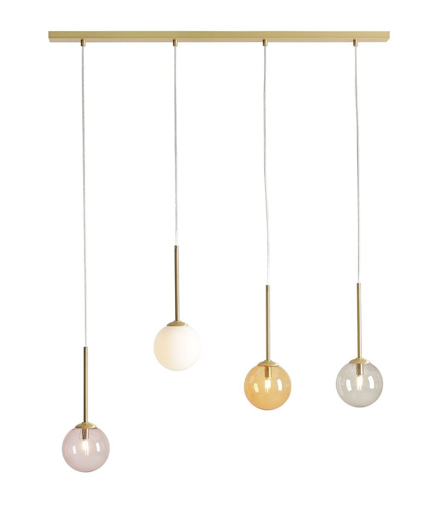 Pendelleuchte in Gold Weiß Schwarz Bernstein 100 cm G9