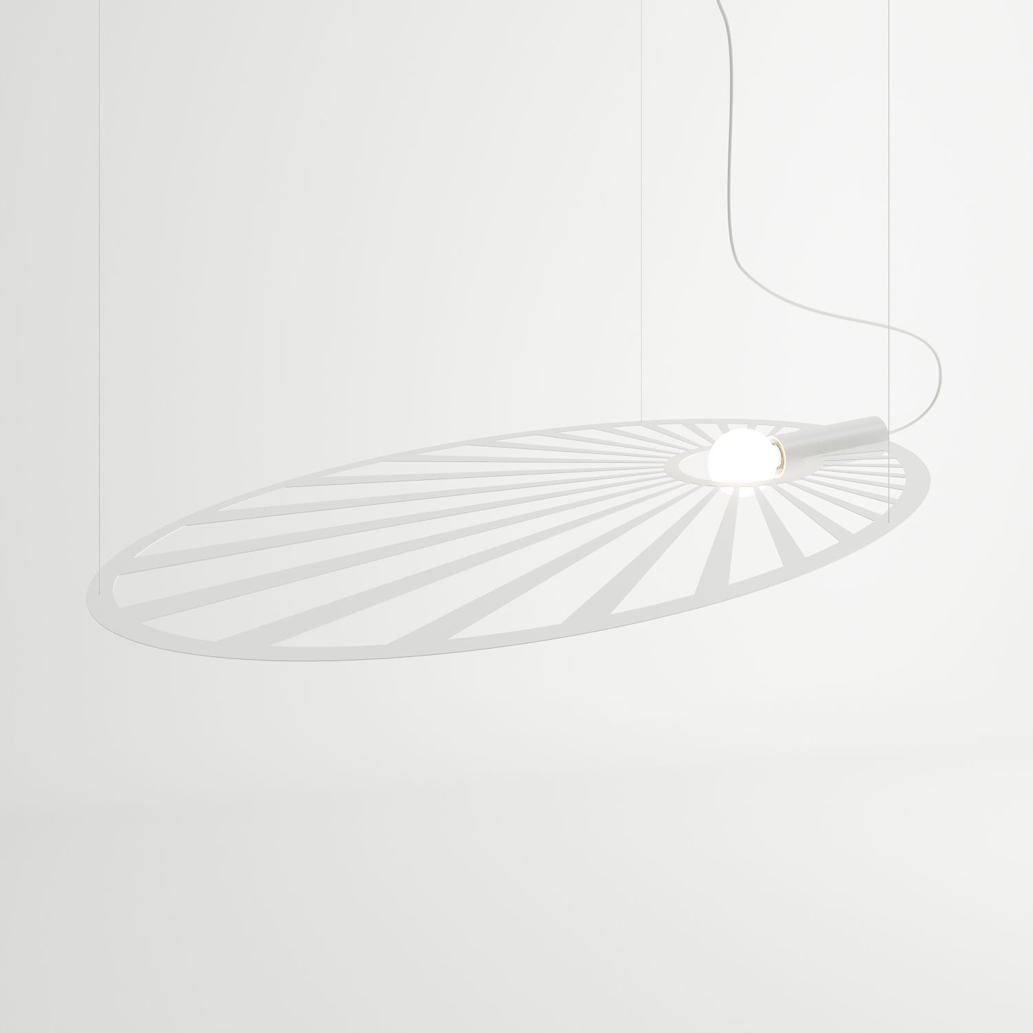 Hängelampe Weiß 110 cm lang oval Modern Design Metall E27
