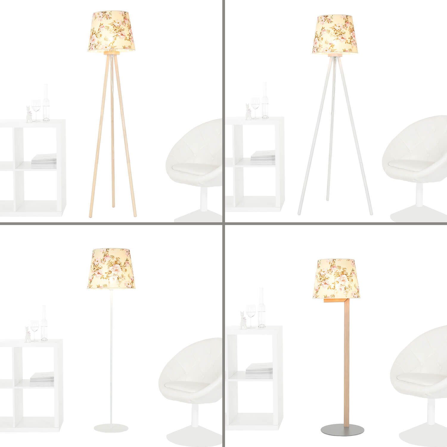 Stoff-Lampenschirm Weiß – Für E27 Fassung, Ø Unten 20 Cm, Oben 13,5 Cm, Höhe 14 Cm