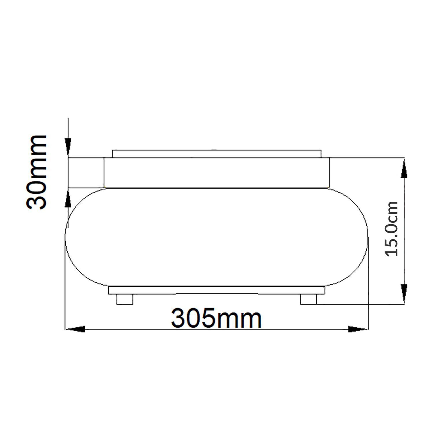Deckenleuchte Metall Glas Ø 30,5 cm IP44 Chrom Bad