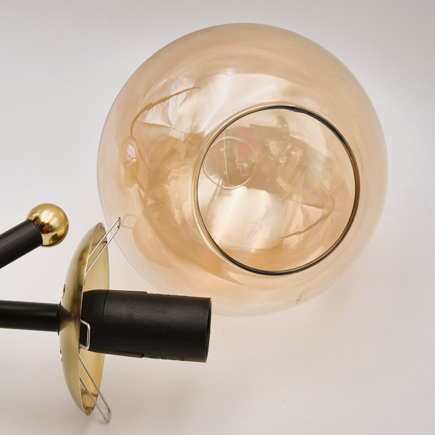 Blendarme Deckenlampe in Gold Glas Metall 6-flammig E14