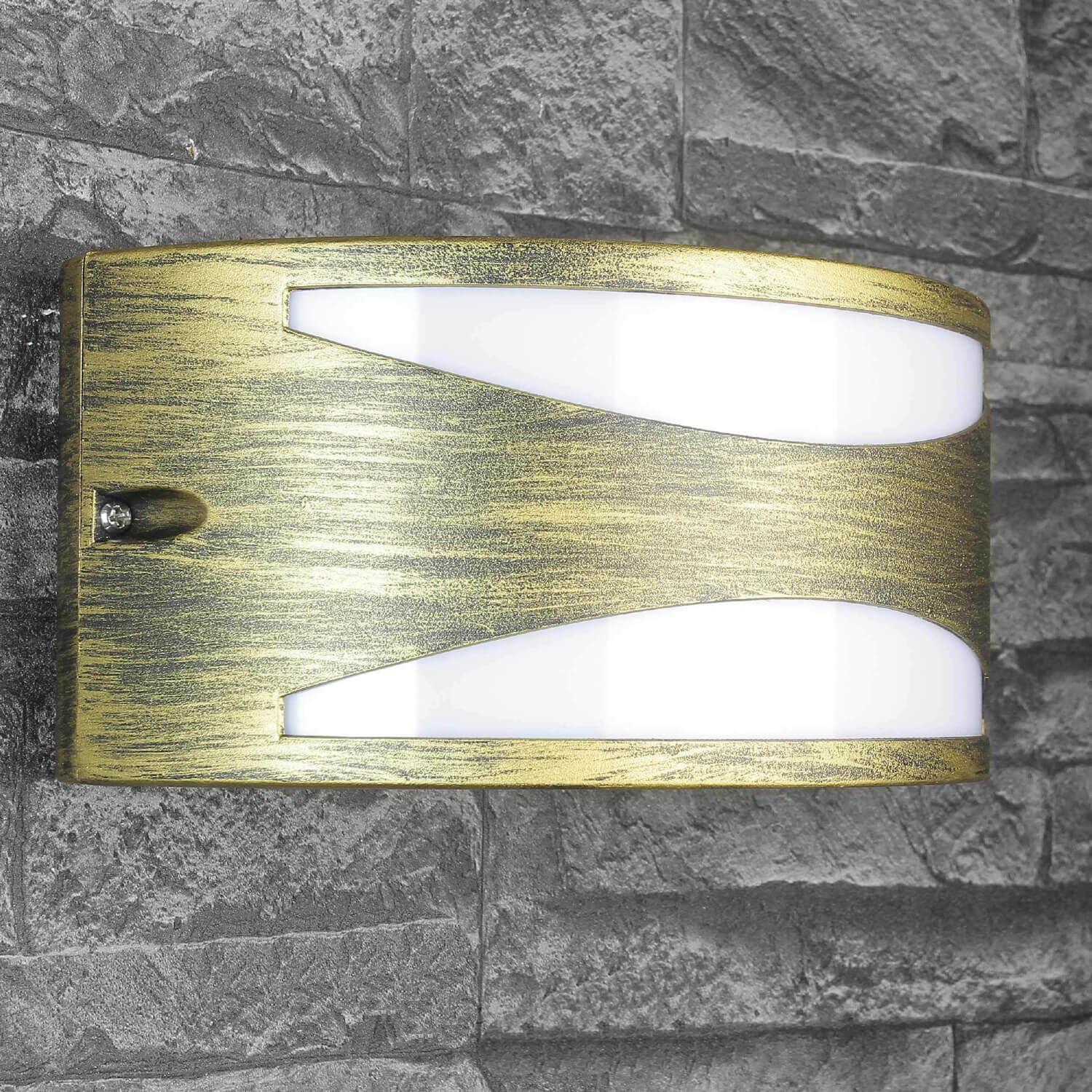 Rustikale Außenwandleuchte in Antikgold halbrund Zubehor, Gürtel