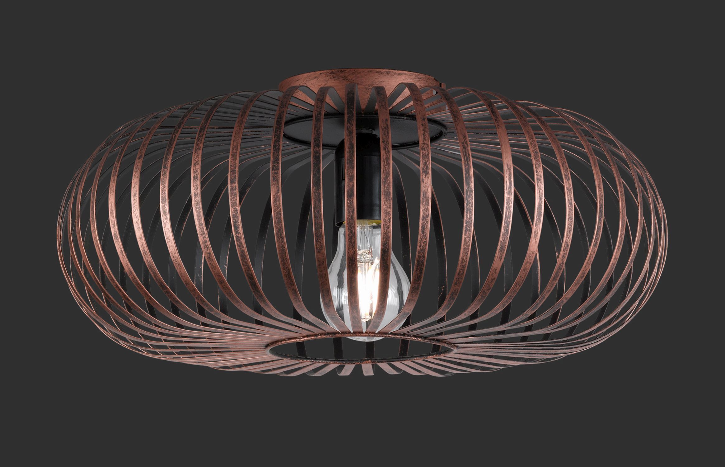 Industrial Deckenleuchte Metall Kupfer Antik E27 Ø40 cm Deckenleuchte, Leuchte, Kronleuchter, Lampe