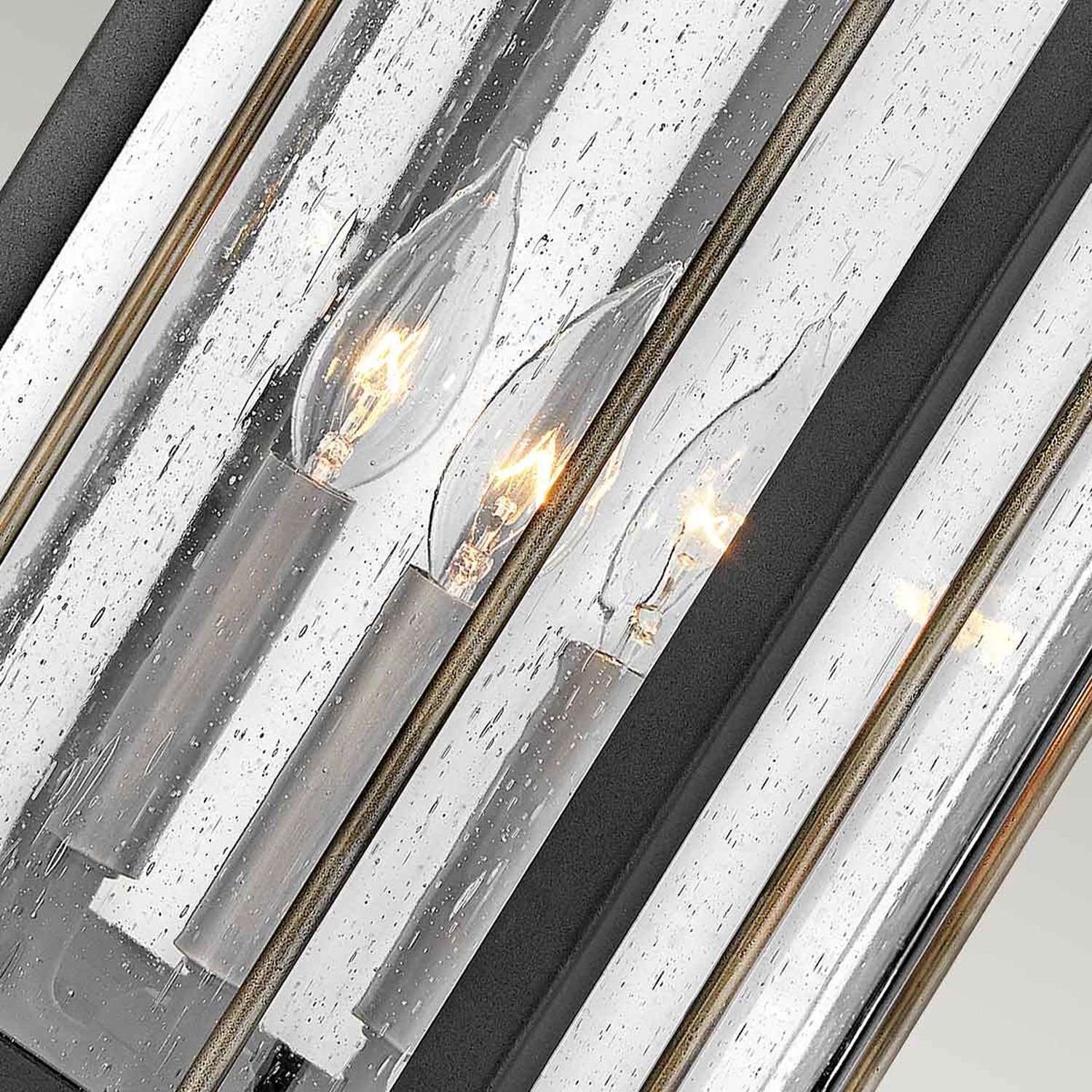 Wandlampe außen Vintage E14 IP44 H: 61 cm Alu Glas