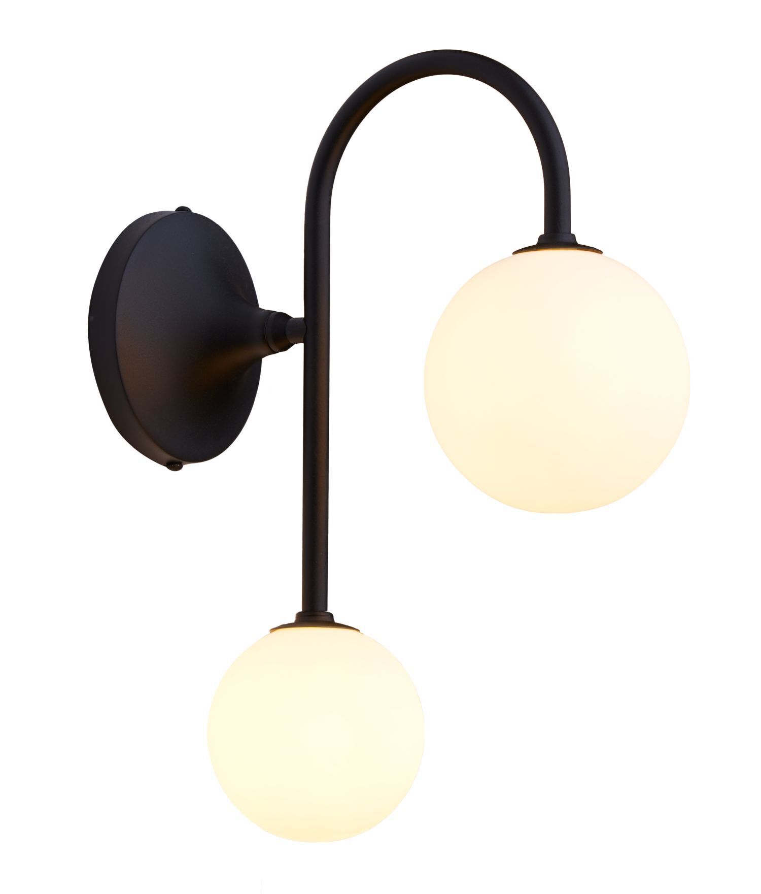 Gemütliche Wandlampe Glas Metall G9 Schwarz Weiß 2-flmg