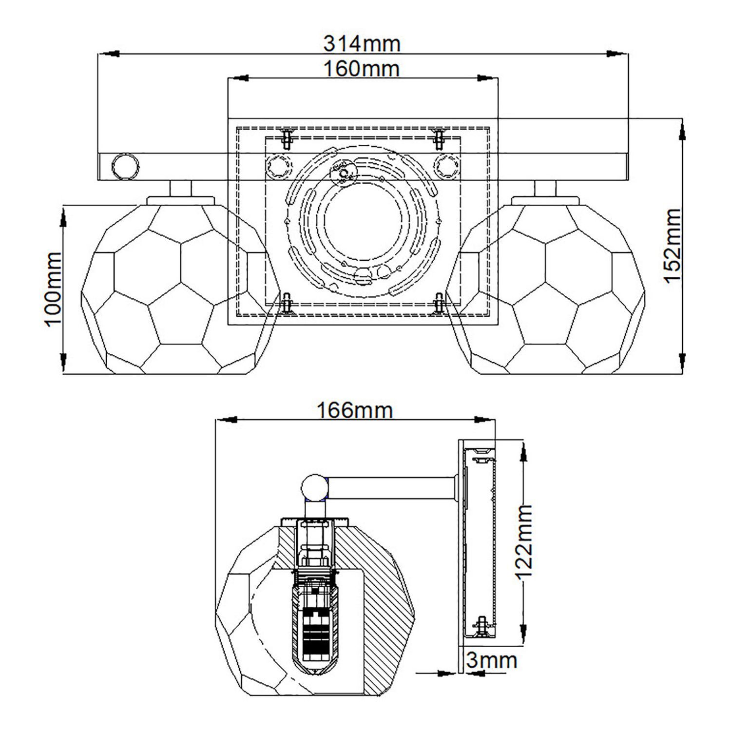 Badezimmerleuchte Kristall LED G9 3000 K 33,4 cm breit klein
