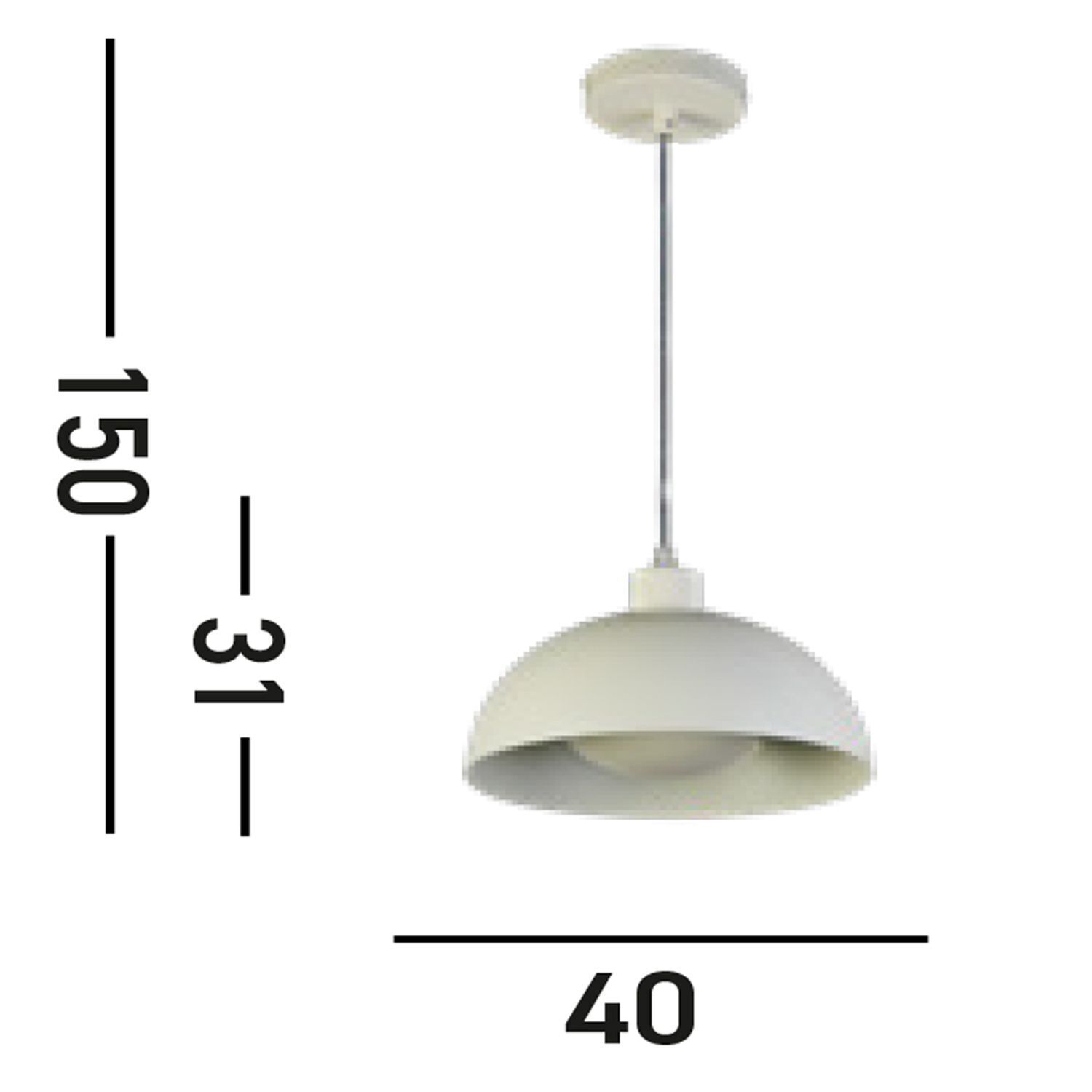 Pendelleuchte Loft E27 bis 60 W Ø25 cm Metall in Creme
