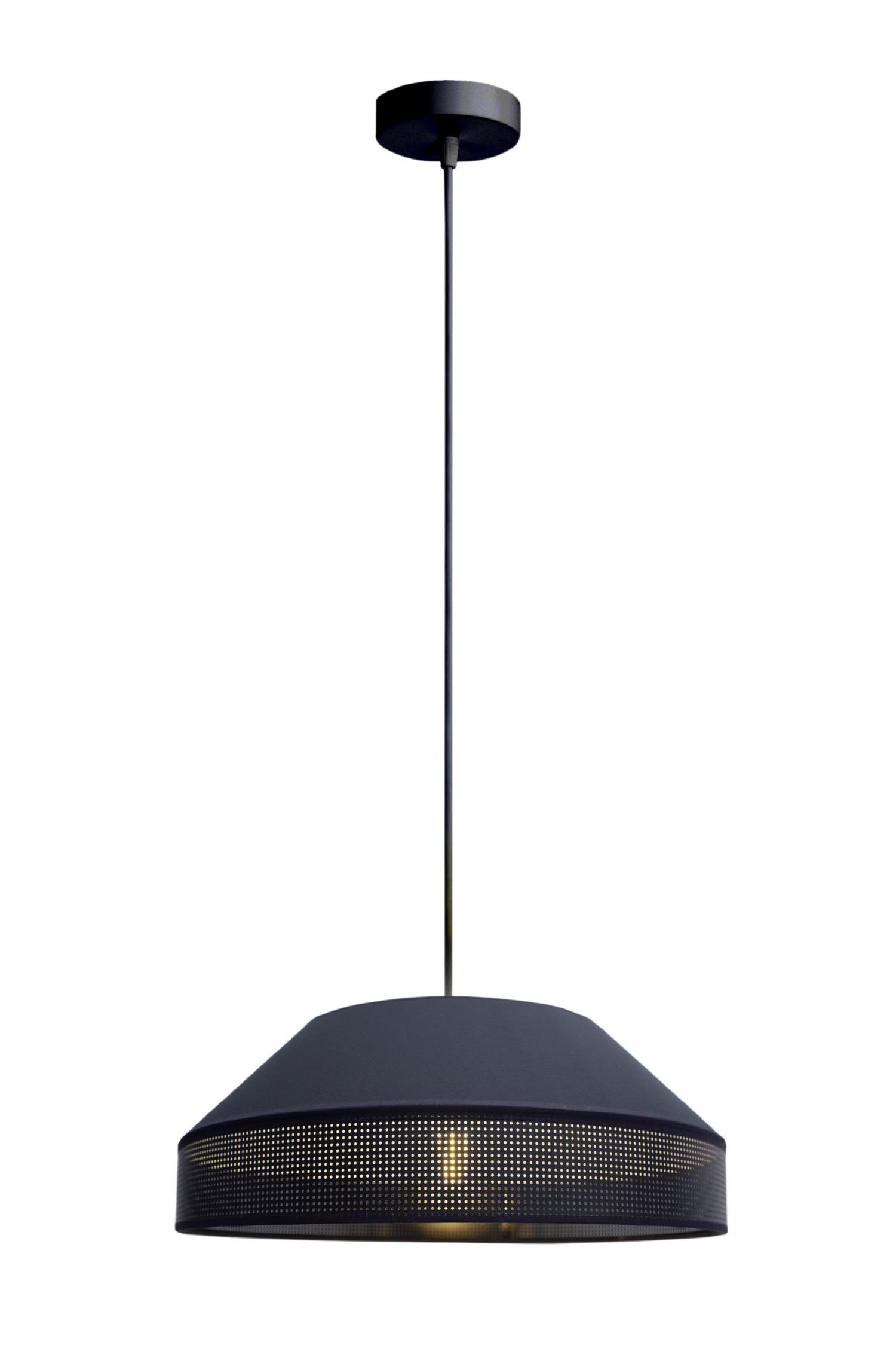 Hängelampe, LED-Deckenleuchte, Perforierte Lampe, Stahloptik, Industrie-Stil