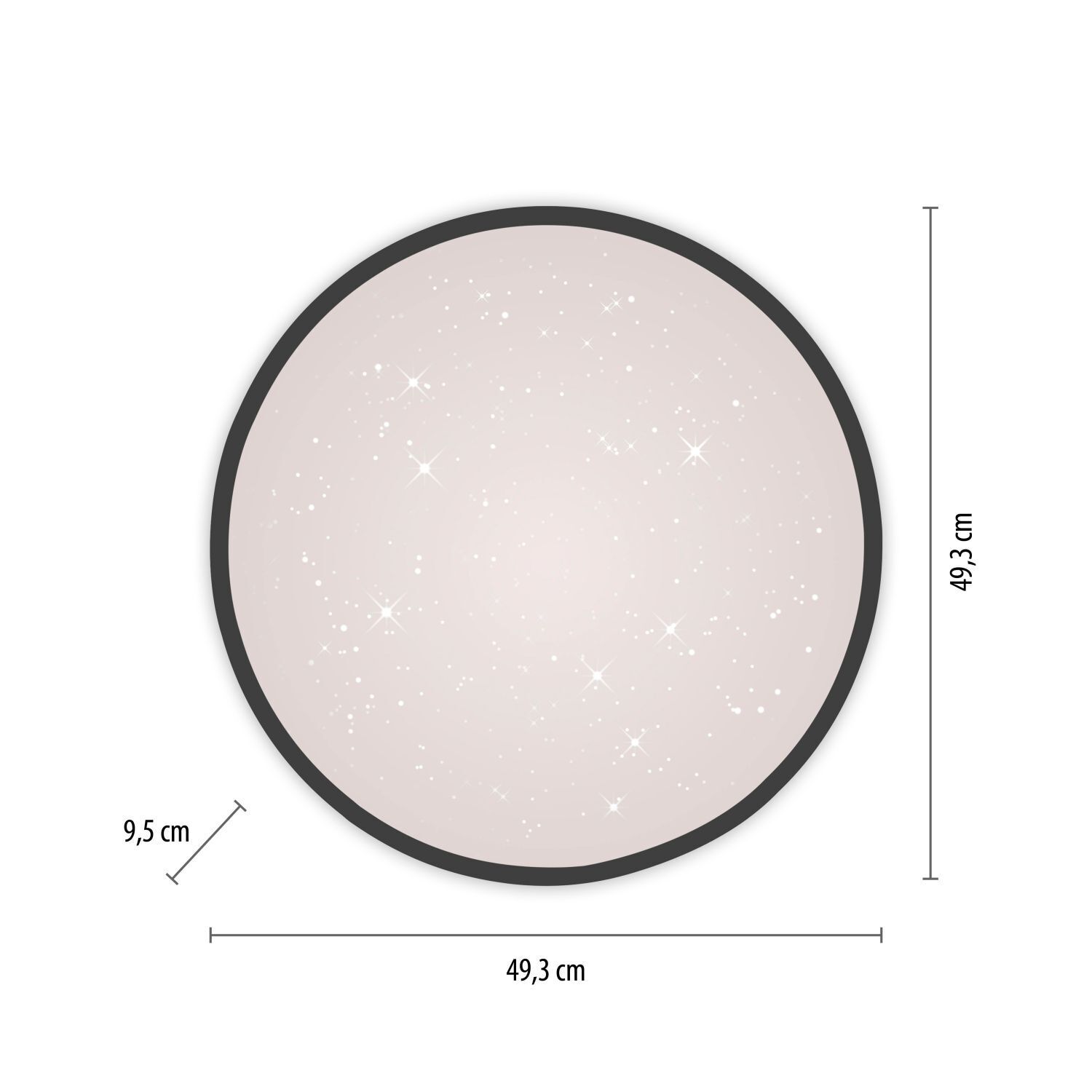 Romantische LED Deckenlampe Nachthimmel Schwarz dimmbar Sphäre, Teller, Oval