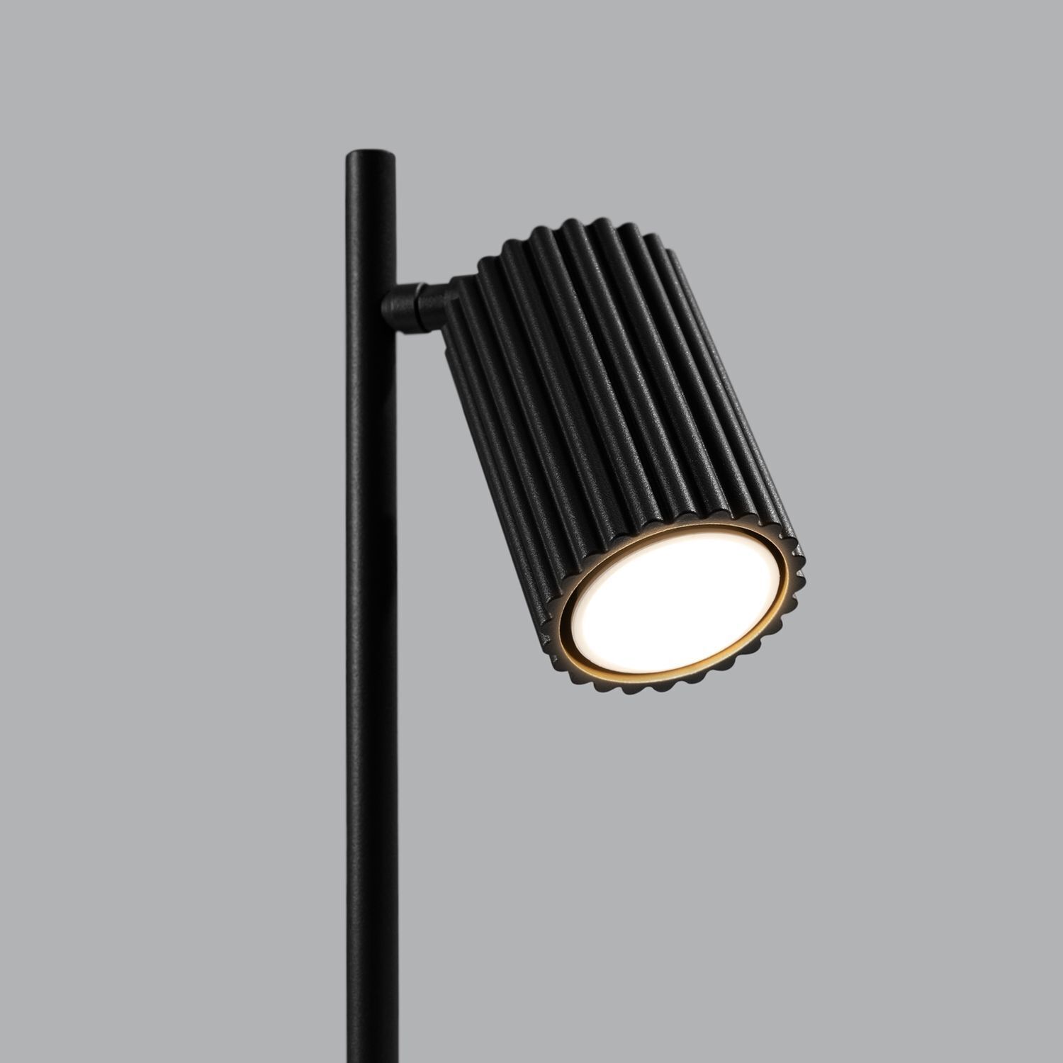 Schreibtischleuchte Schwarz H: 43 cm schwenkbar Aluminium GU10