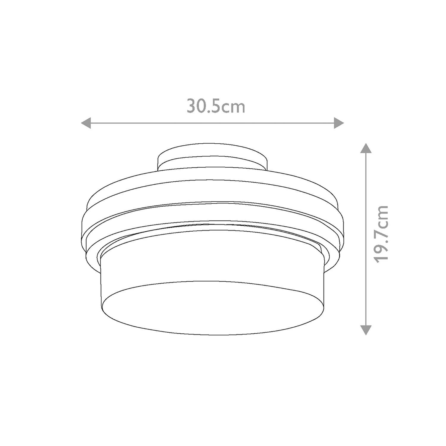 Deckenlampe innen rund D: 30,5 cm Metall Glas 1x E27
