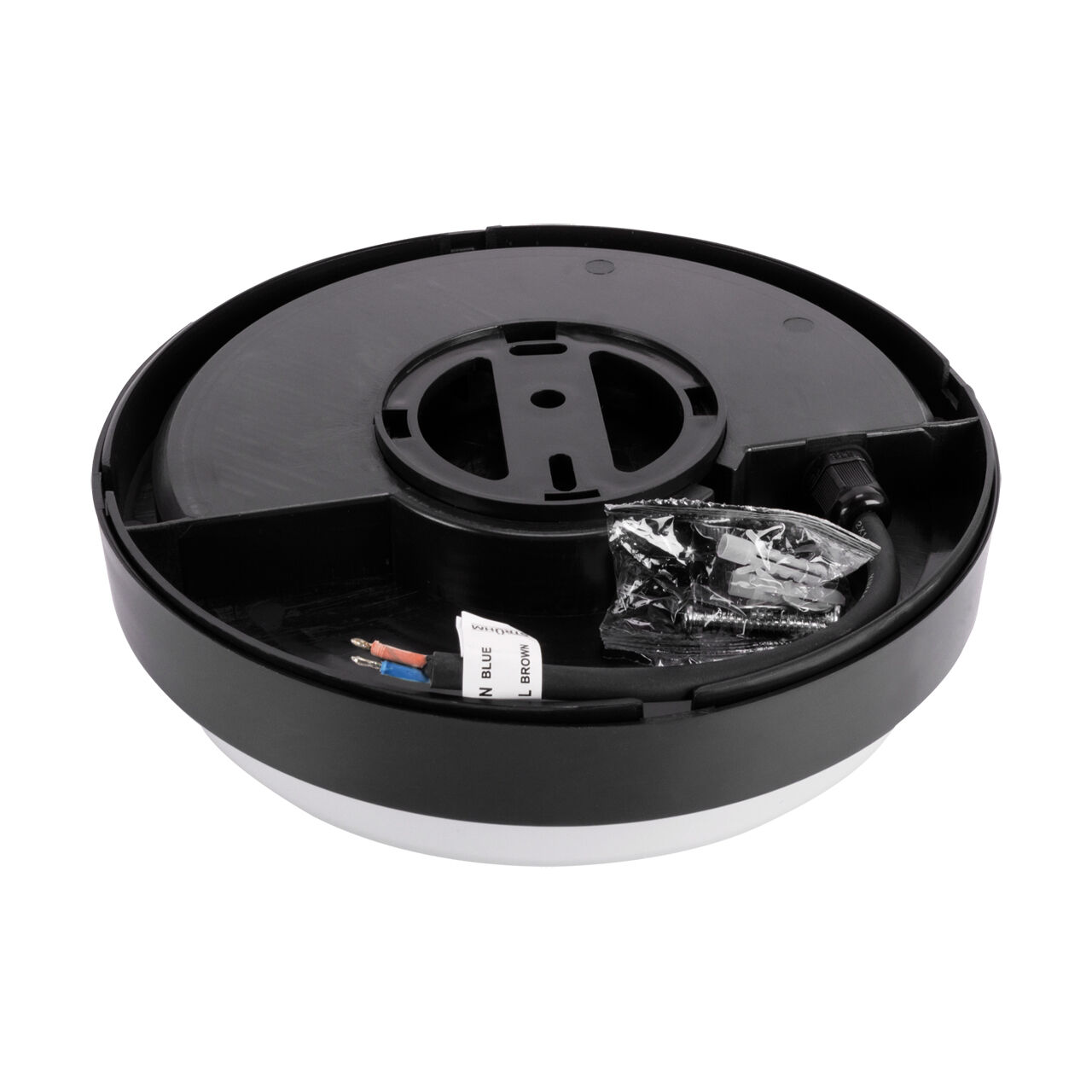 LED Deckenleuchte außen D: 21 cm IP65 Schwarz Weiß 4100 K