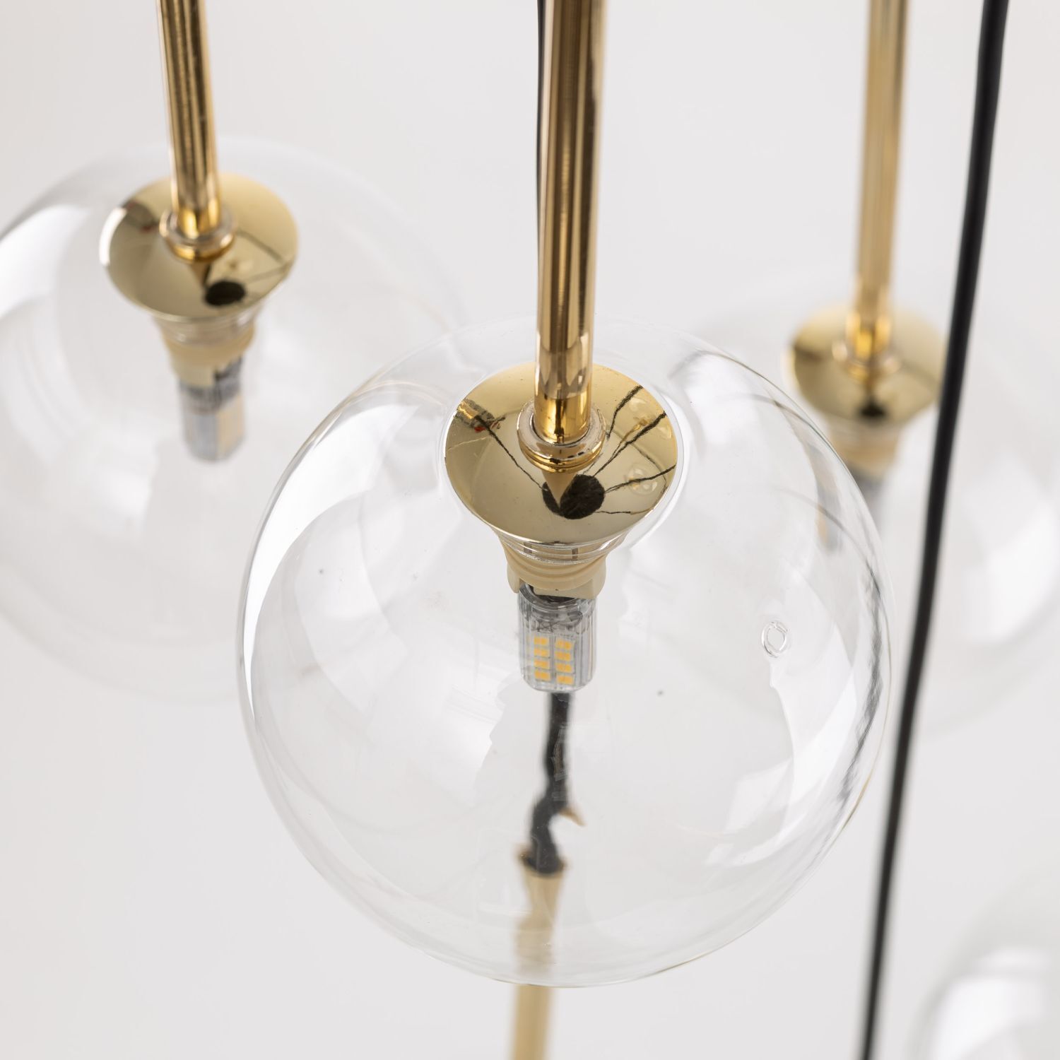 Hängeleuchte Kugel Metall Glas H: max. 145 cm verstellbar Licht, Lampe
