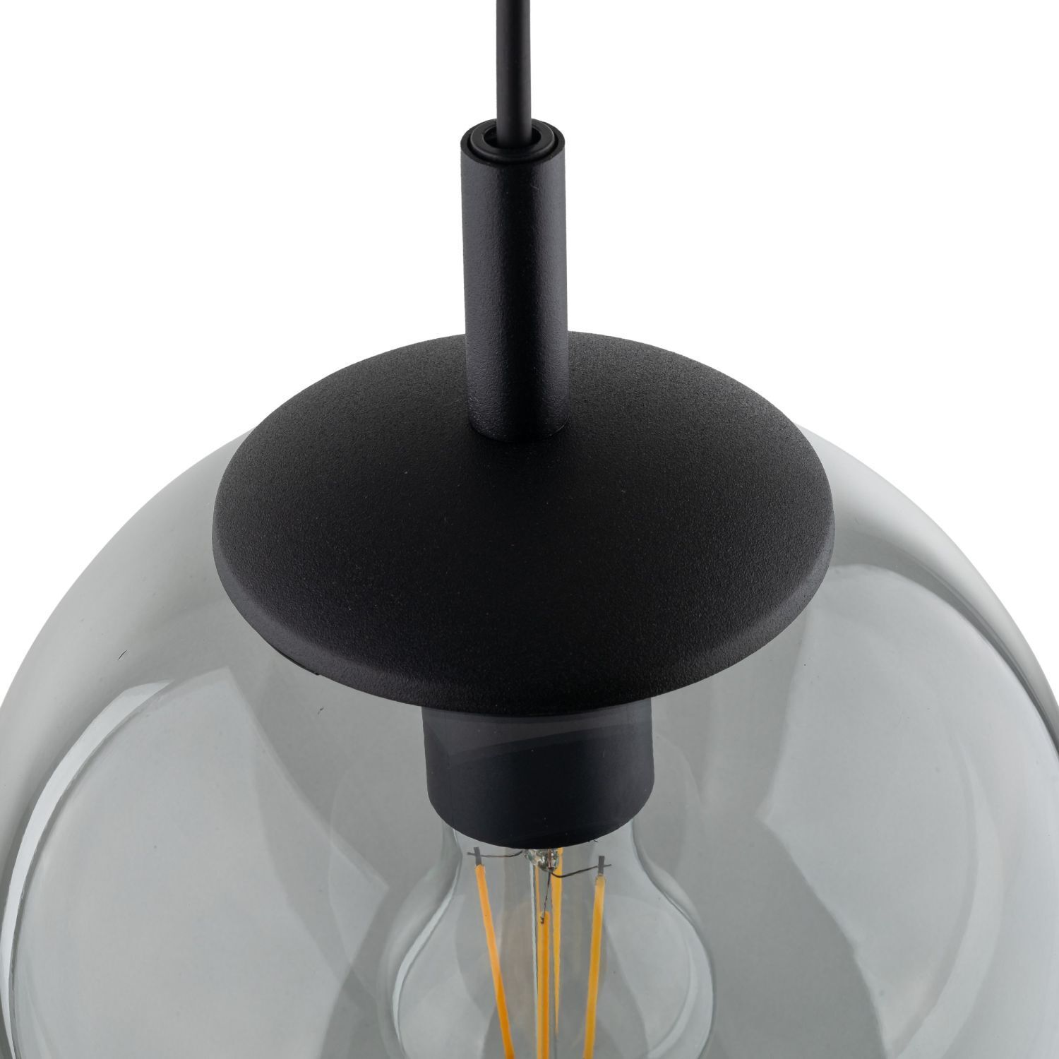 Pendelleuchte Glas Kugel Ø 30 cm Schwarz Grau E27 BRYCE