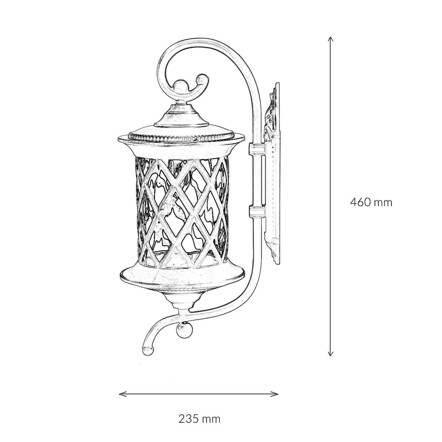 Rustikale Außen Wandleuchte Braun Antik E27 LANTERN