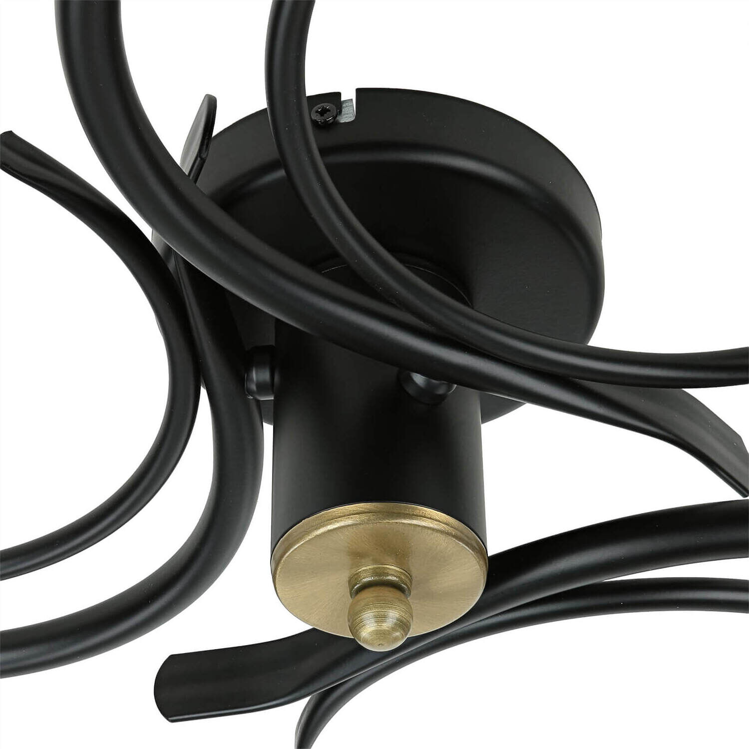 Deckenlampe Glas Metall Schwarz Weiß Messing 3-flammig Deckenlampe Glas Metall Schwarz Weiß Messing 3-flammig