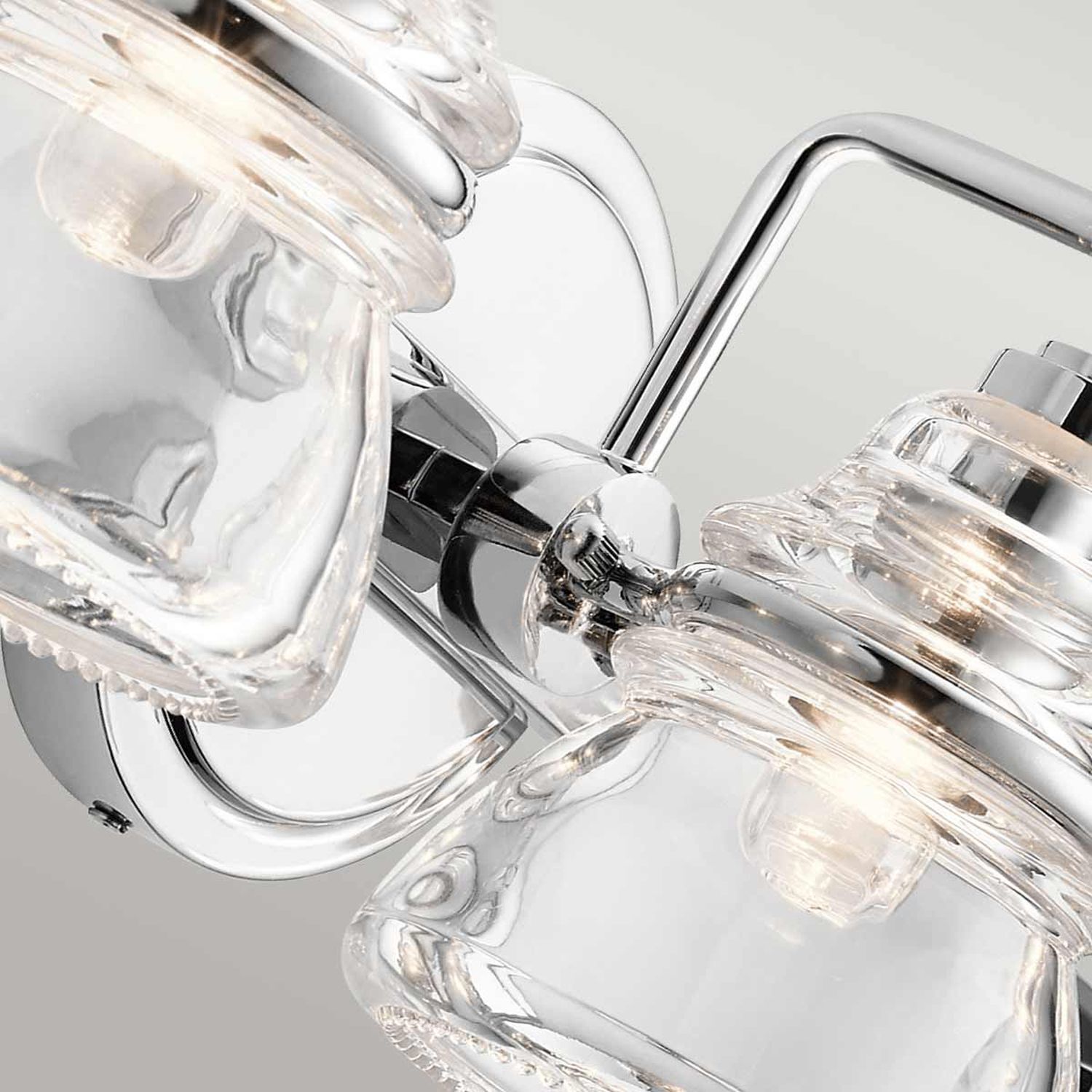 Badezimmerlampe Spiegel Metall Glas 55,9 cm breit IP44 G9 LED