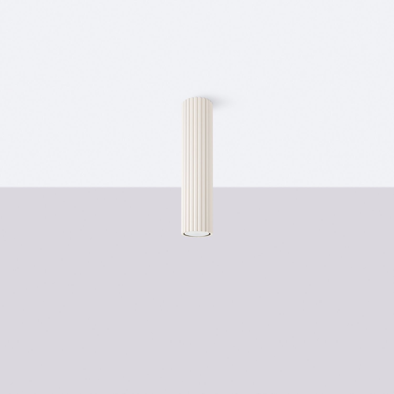Aufbauspot GU10 in Creme Ø 6,5 cm H: 30 cm schmal BERTA