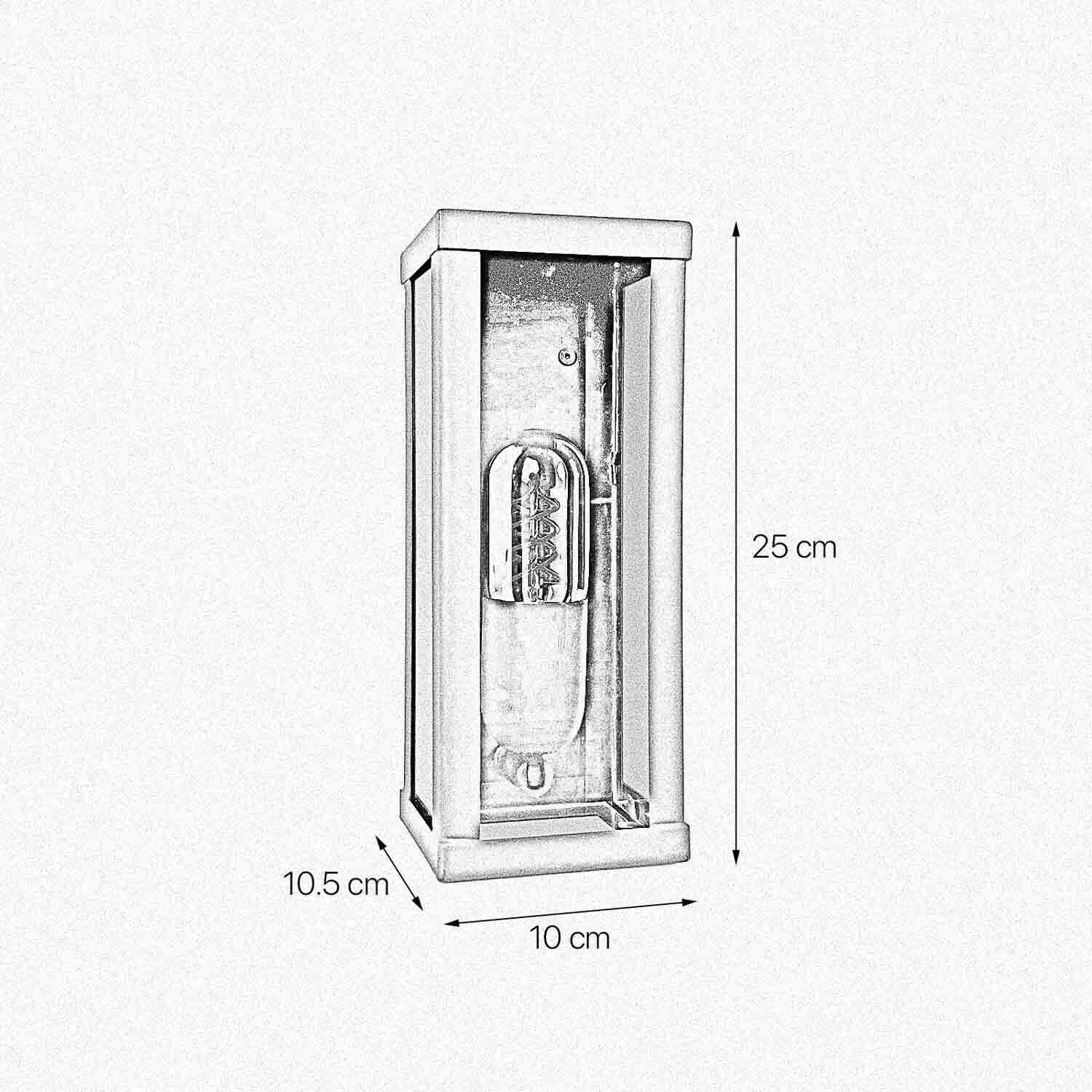 Wandleuchte außen E27 IP43 H: 25 cm Eisen Glas