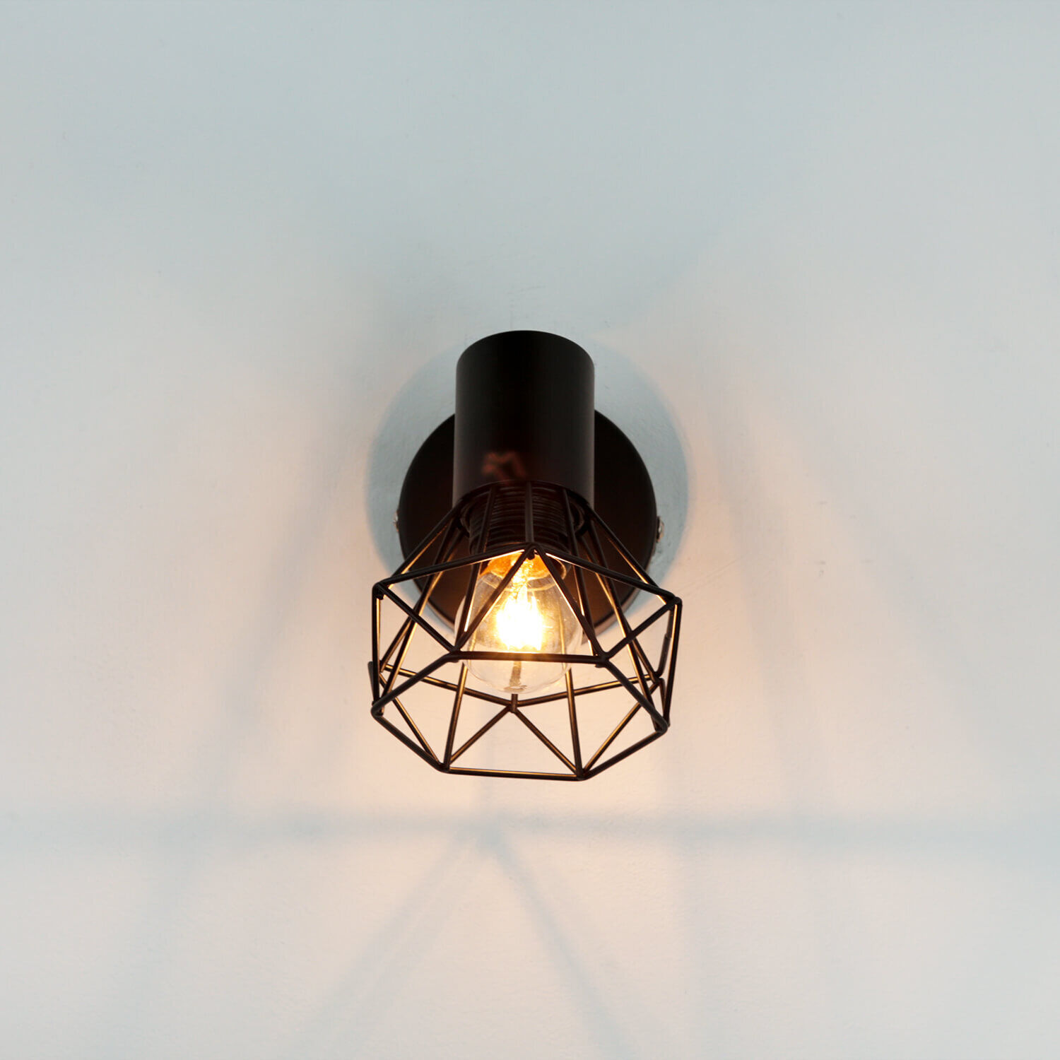 Wand Spot Metall Retro verstellbar in Schwarz E14 Leuchte, Deckenleuchte, Lampe