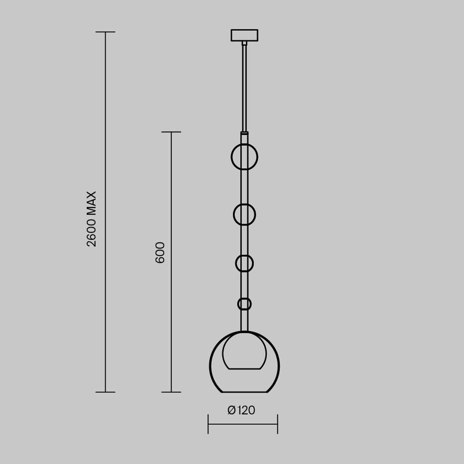 Hängeleuchte Metall Glas Ø 16 cm H: max. 362,5 cm GU10
