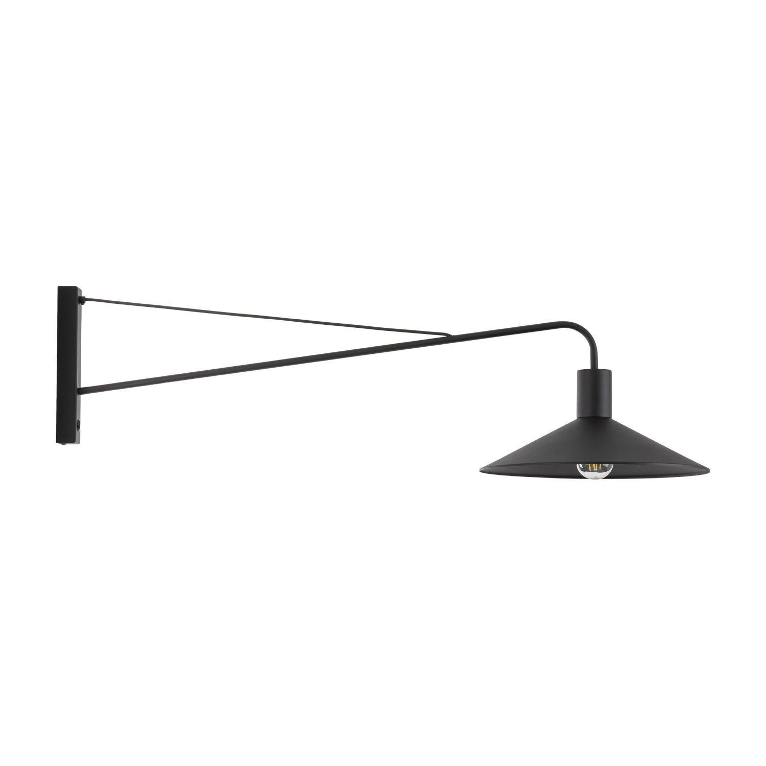 XXL Wandlampe mit Schalter T: 103 cm Metall Schwarz E27 Lampe