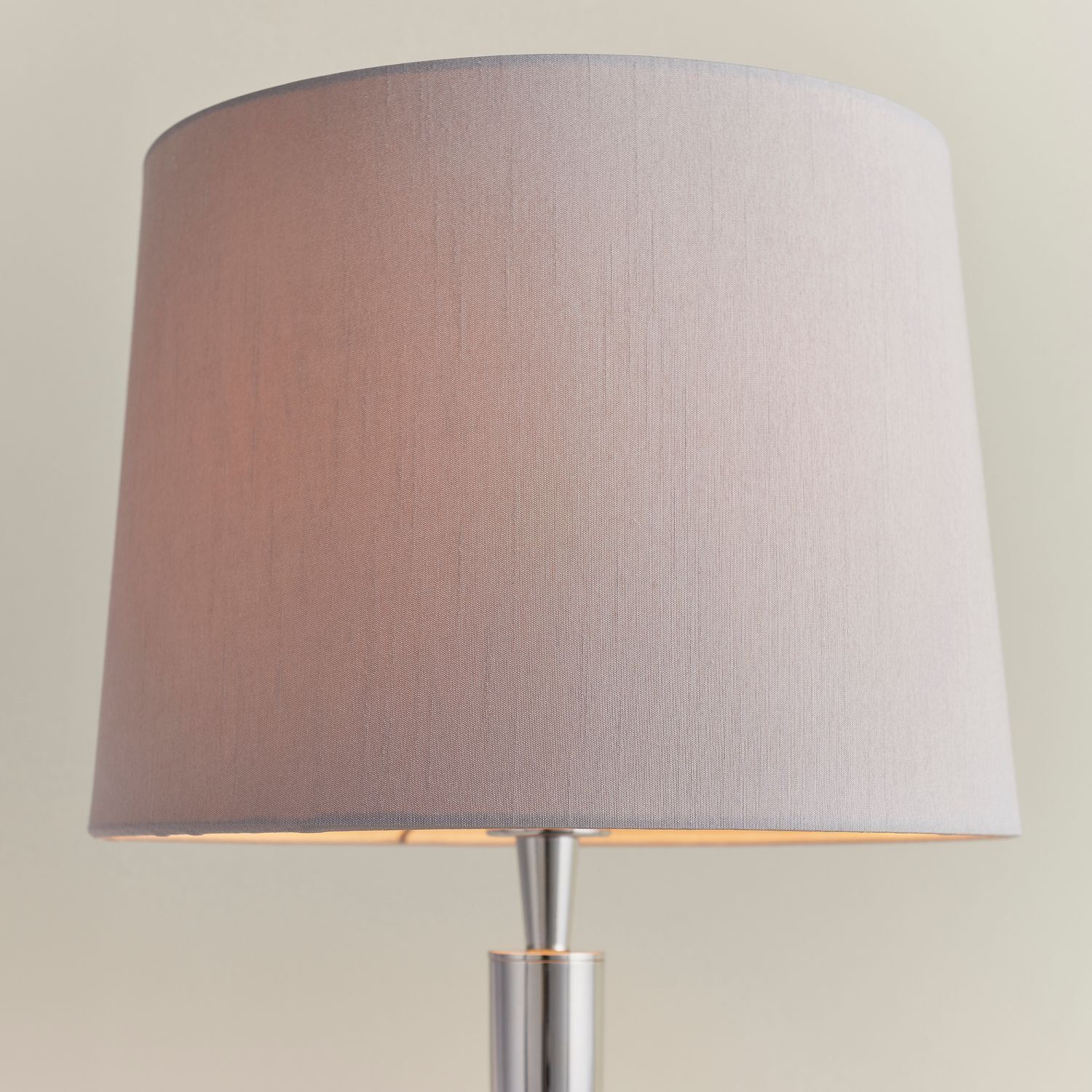 Tischleuchte Stoff Metall 51,5 cm in Nickel Beige E14 FELIX