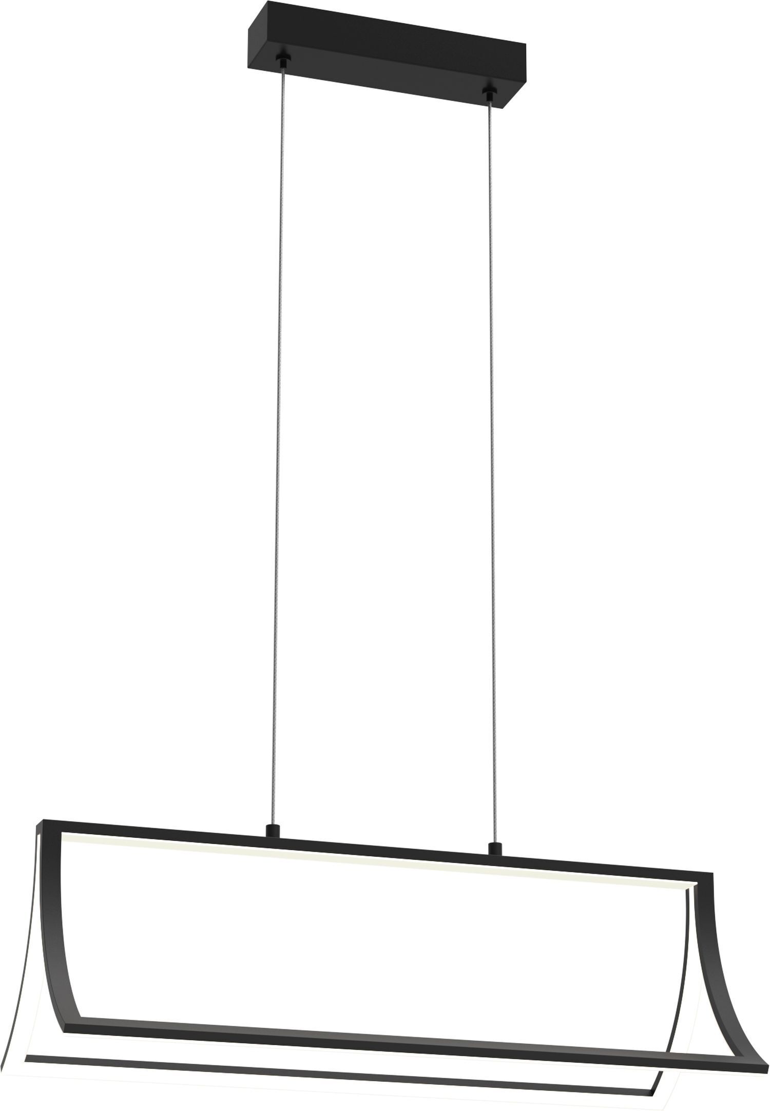 LED Hängeleuchte Schwarz 61 cm lang 4000 K hell Metall