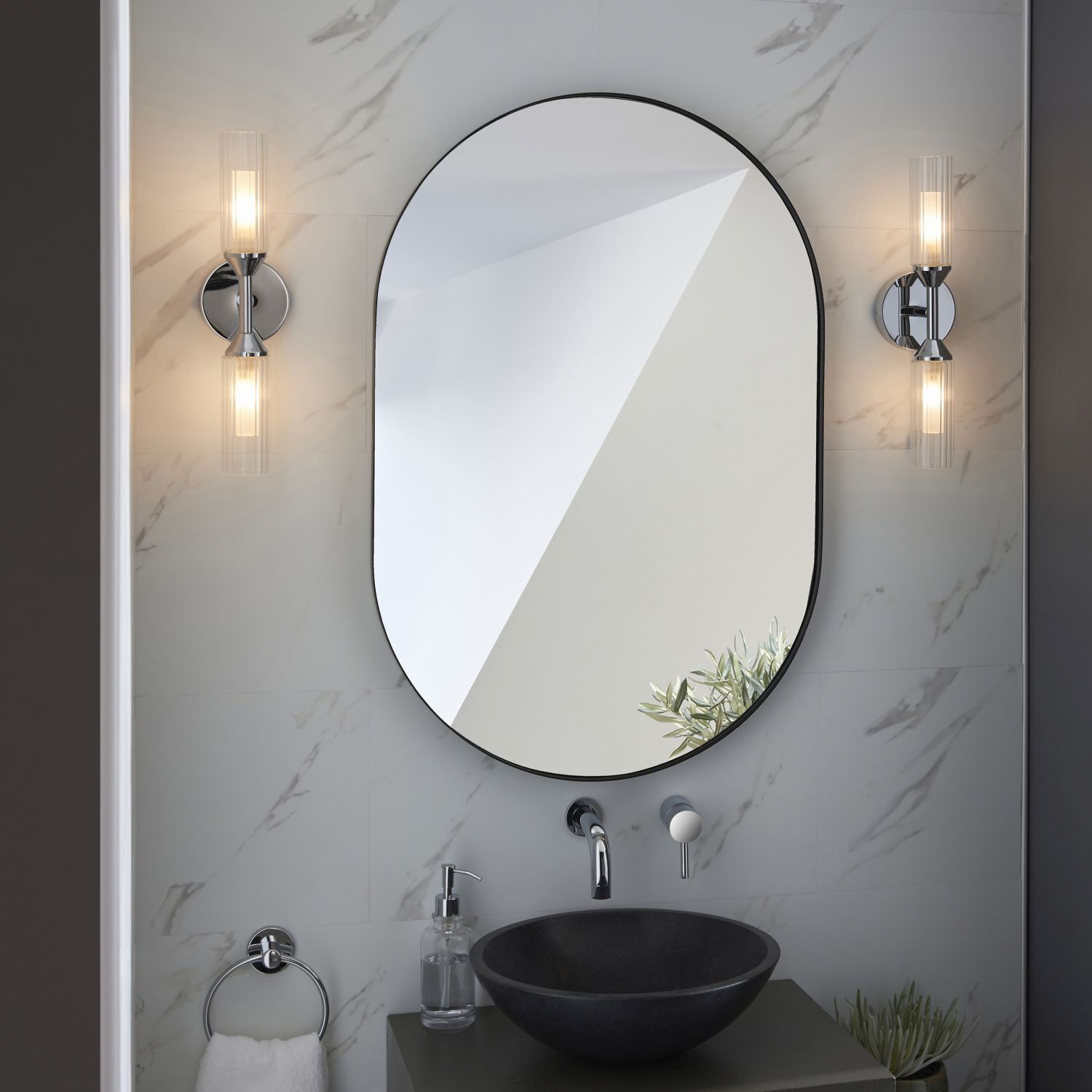 Wandleuchte Bad mit Schalter IP44 Chrom Weiß 2x G9 Up Down