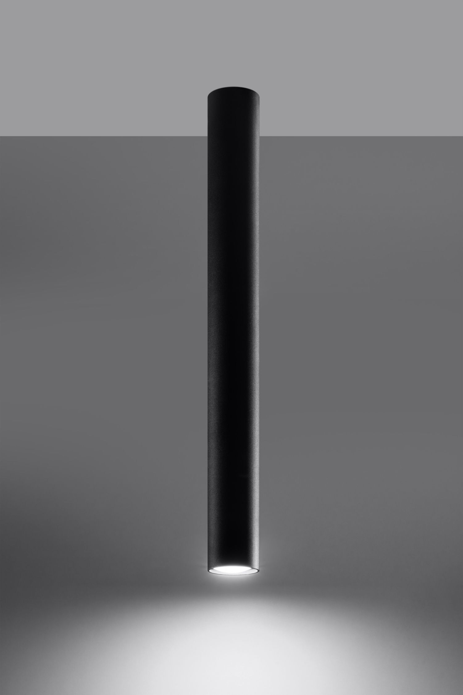 Deckenlampe Schwarz 60 cm hoch Ø 6 cm Zylinder GU10