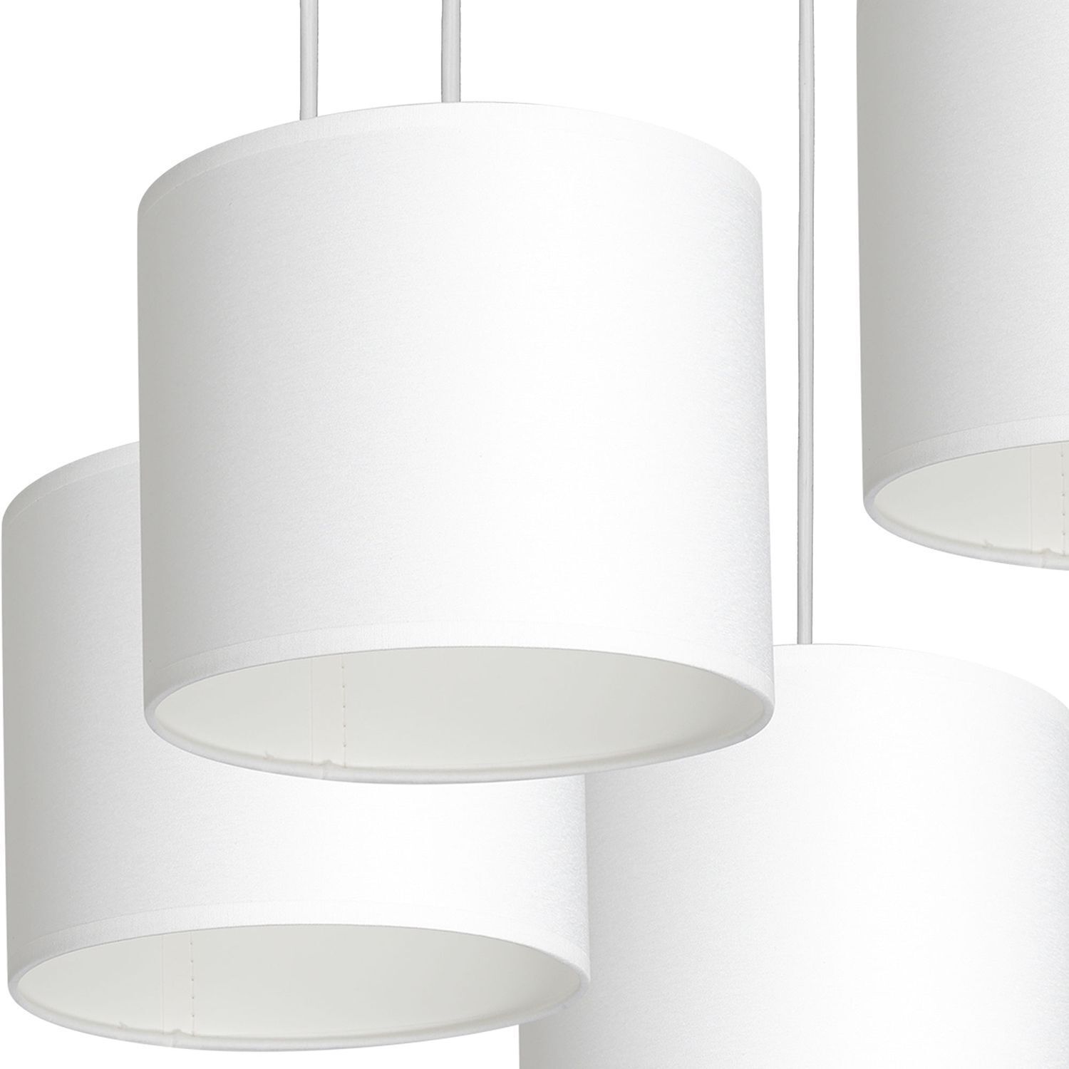 Hängelampe Weiß Stoff Metall B:58 cm 5-flmg blendarm