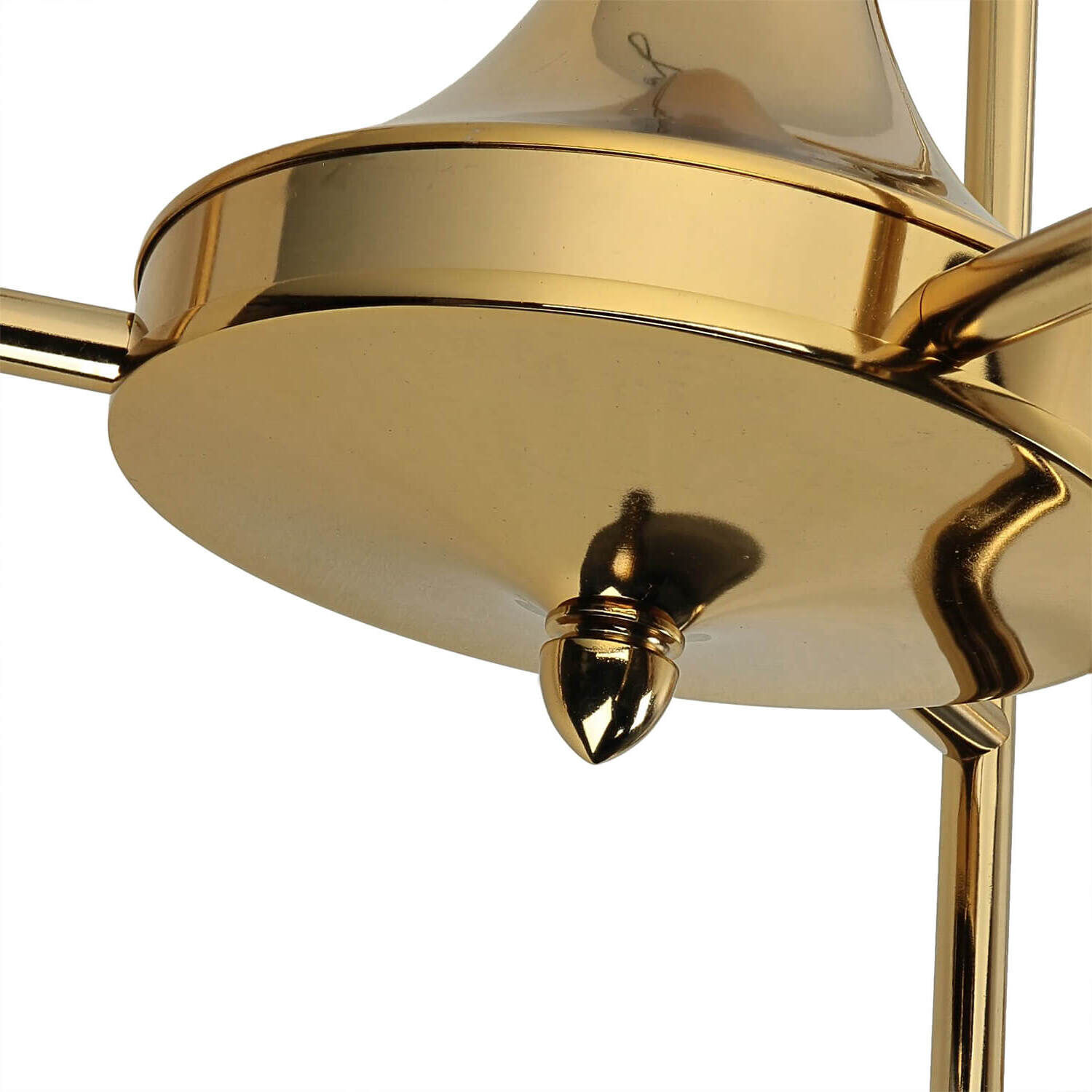 Deckenleuchte Jugendstil Messing Glas in Gold 6-flammig