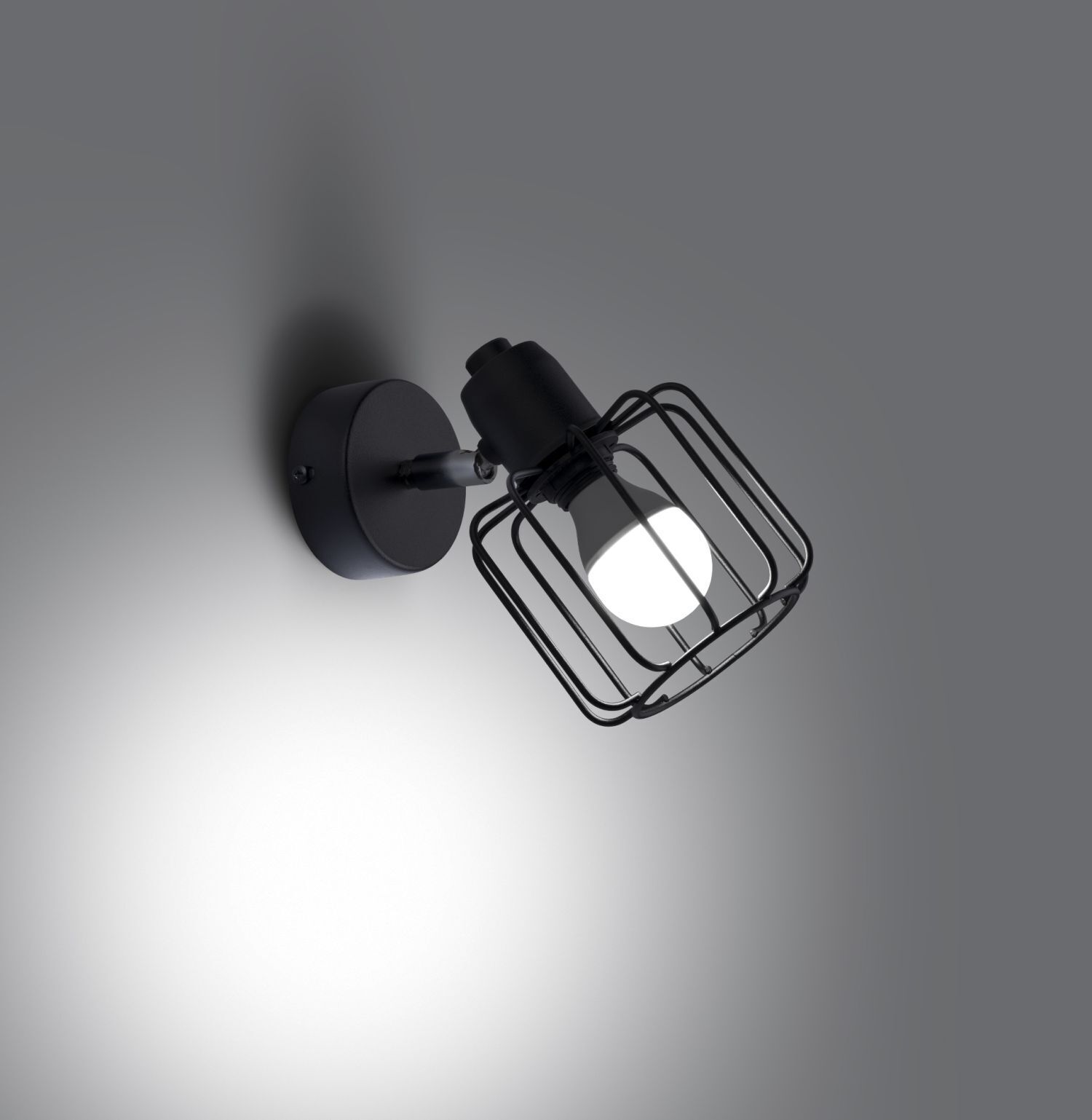 Wandlampe Schwarz schwenkbar klein Retro E14