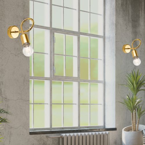 Stylische Wandlampe MADALYNN Gold Metall Lampe