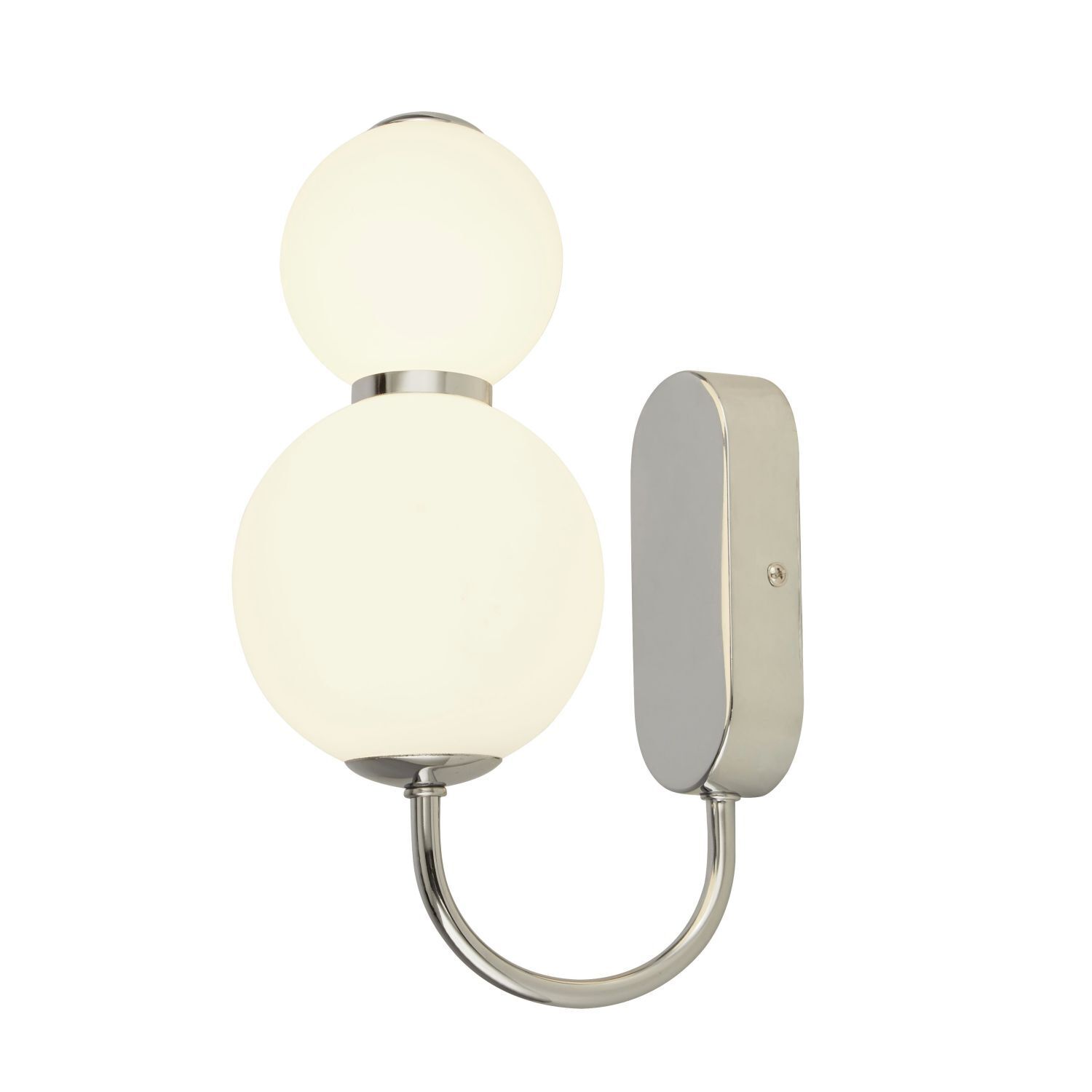 LED Wandleuchte Chrom Weiß 3000 K H: 28 cm Metall Glas