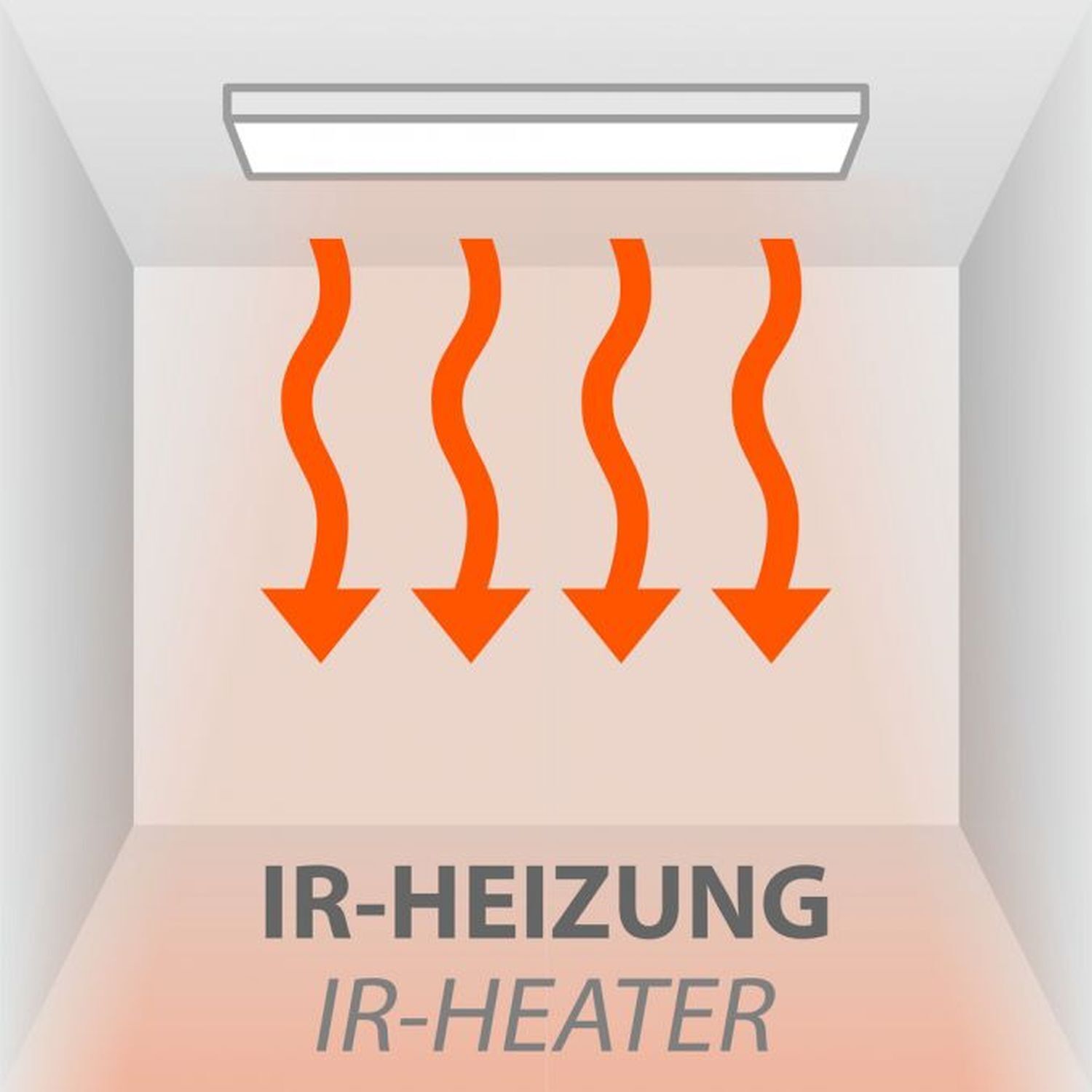 LED Deckenlampe dimmbar Infrarot Heizung L:120 cm 43 W Werbung, Plakat