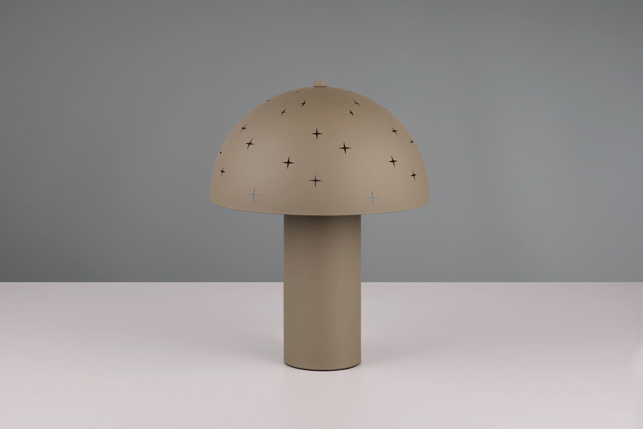 Stylische Tischlampe Taupe Metall E14 32,5 cm Sterne Lampe