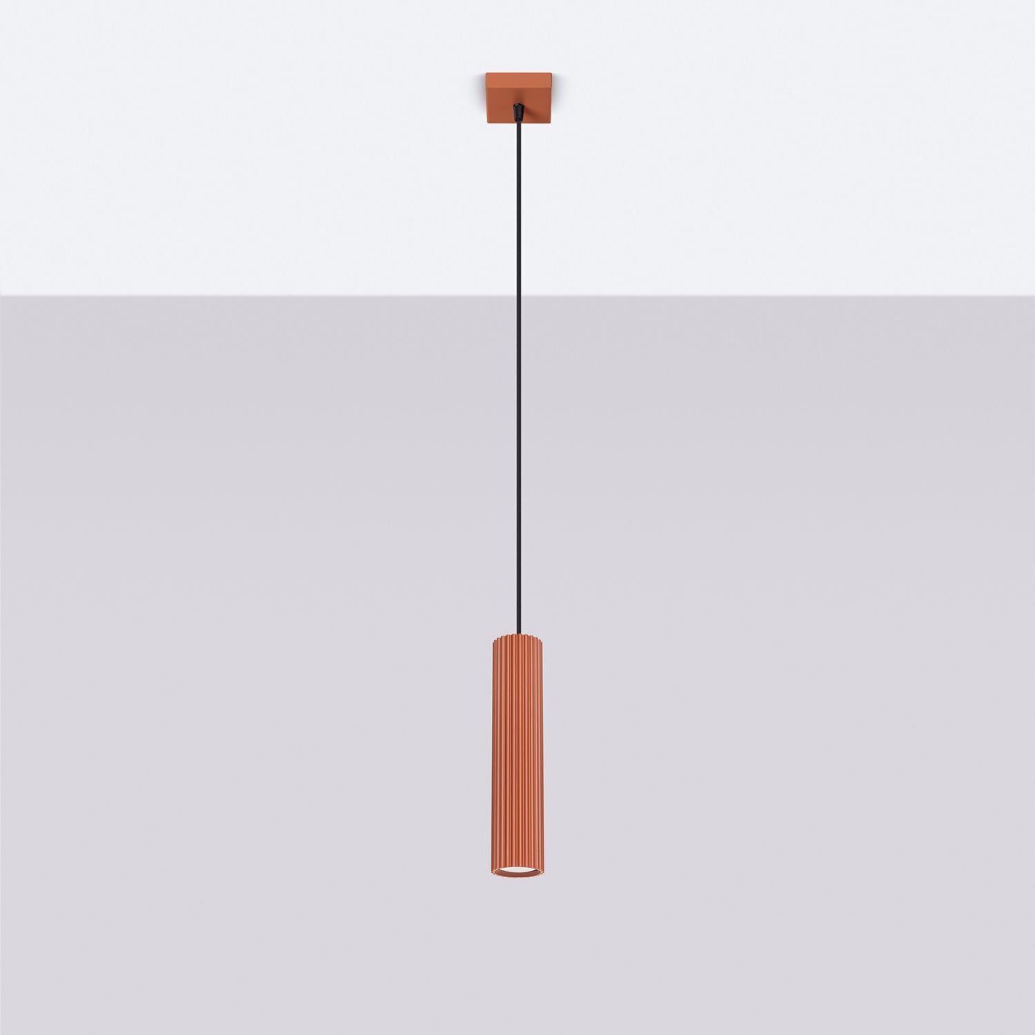 Hängelampe Rot schmal Ø 8 cm H: max. 118 cm GU10 Lampe