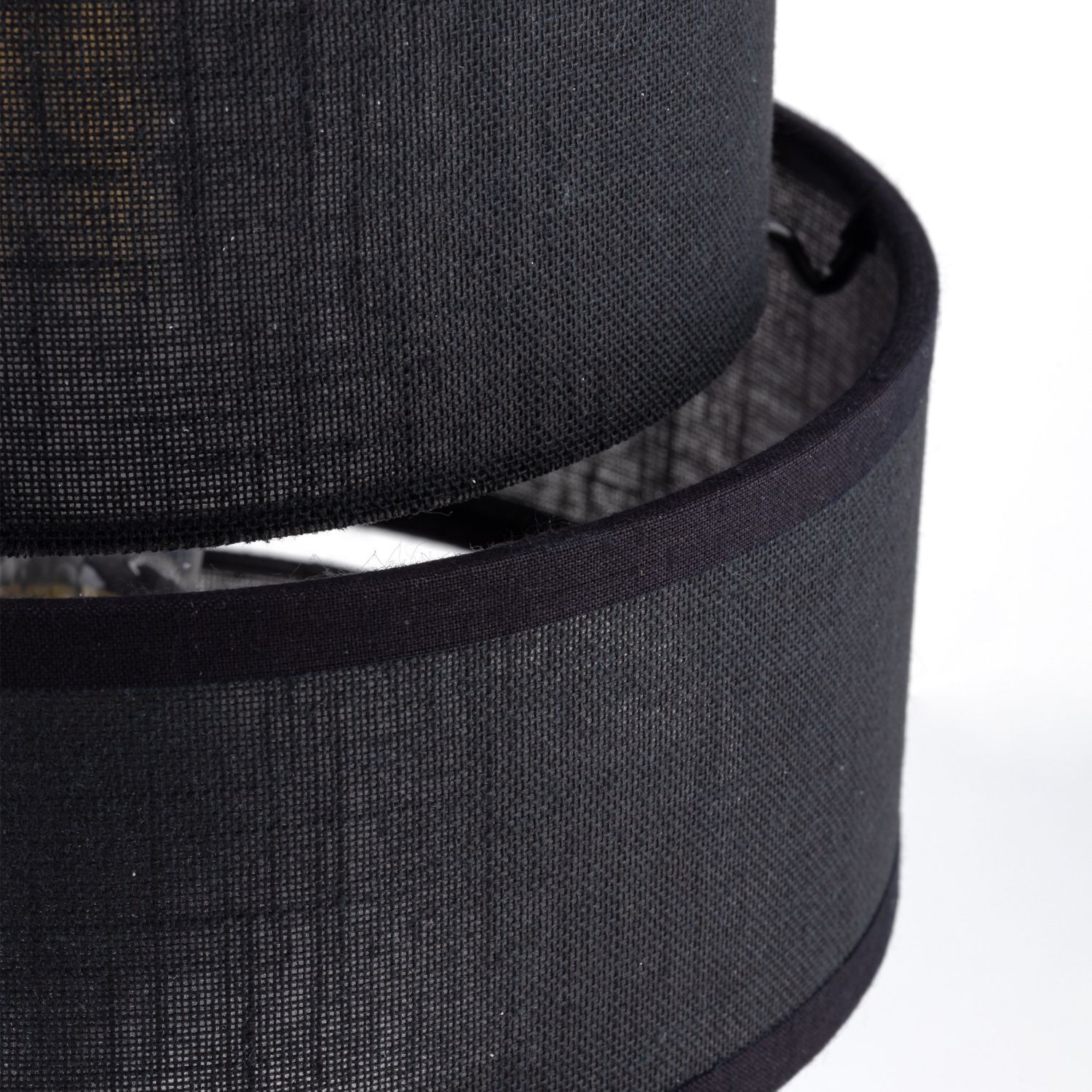 Tischlampe Schwarz 38 cm hoch Stoff Metall E27 GREET Zubehor, Lampe, Gürtel