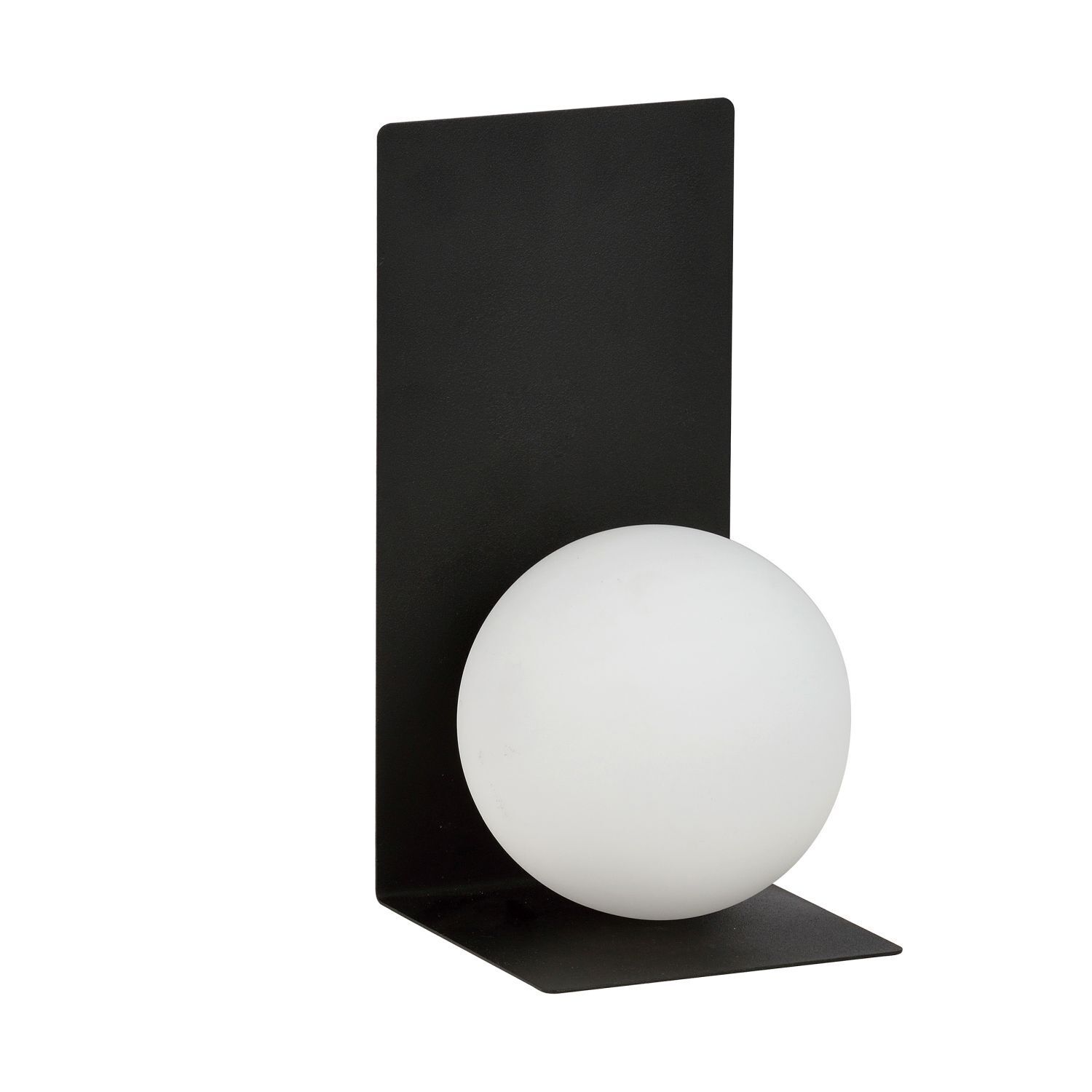 Wandleuchte Glas Metall H: 30 cm Schwarz Weiß E14 Kugelschirm