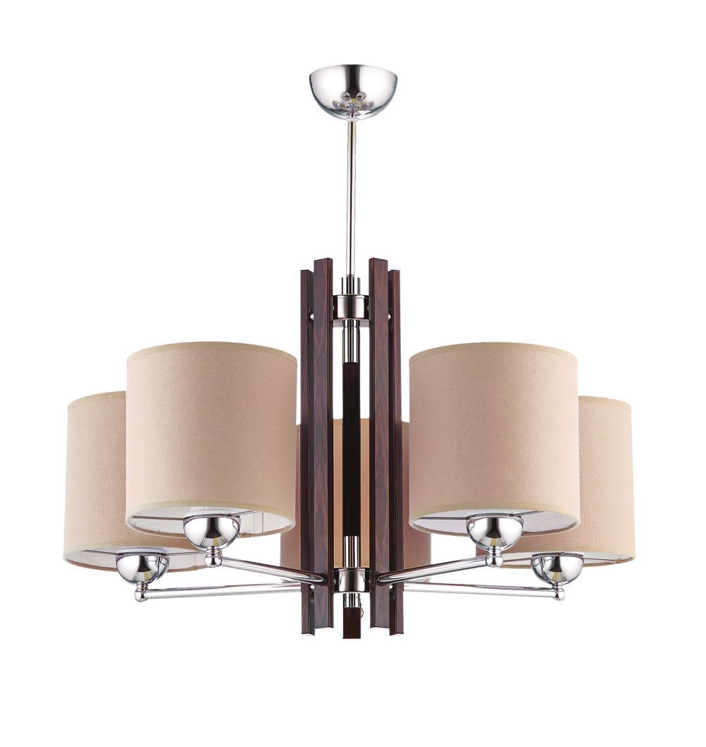 Deckenlampe Esszimmer KASULA Wenge Stoff Leuchte
