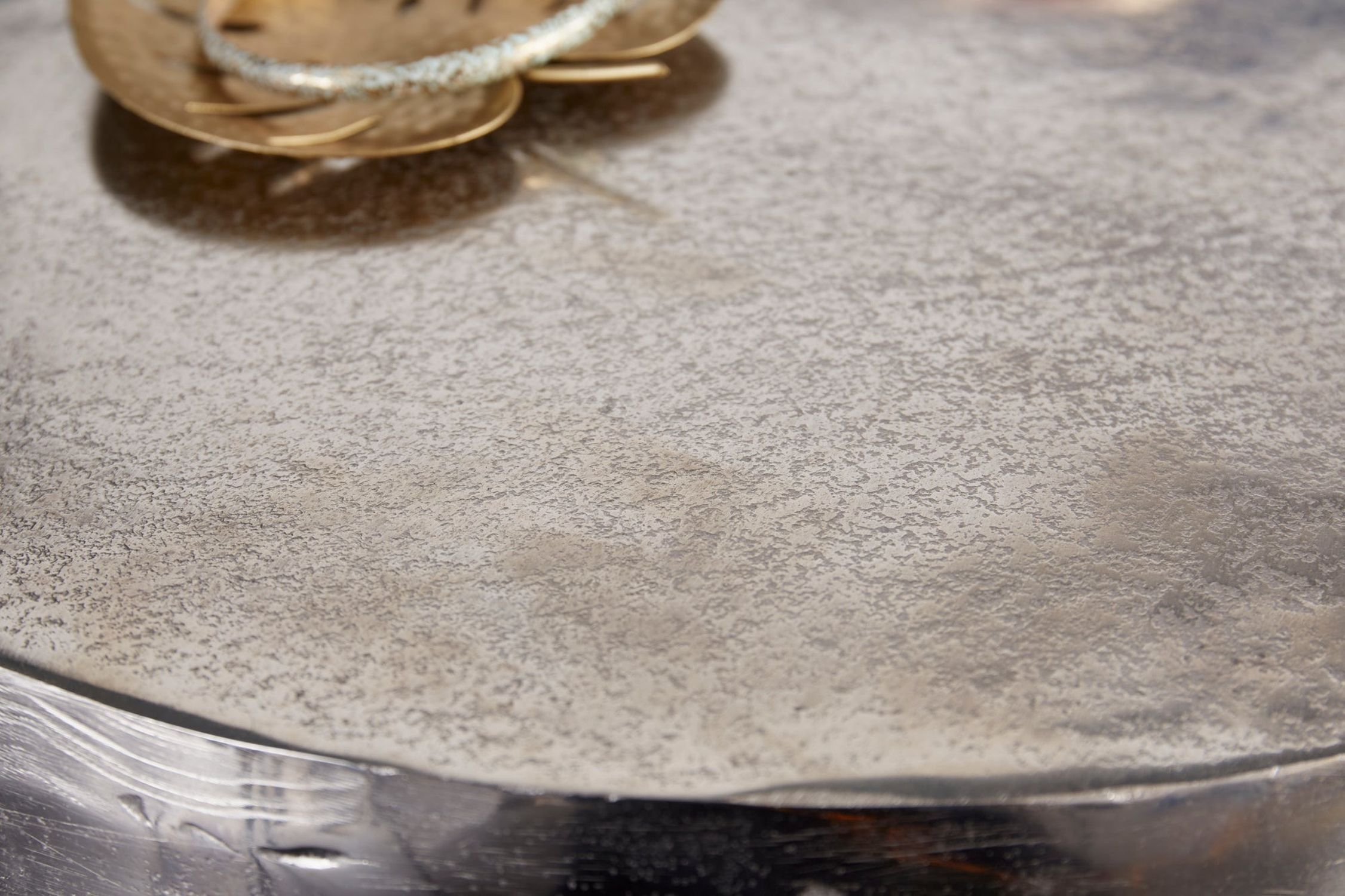 Beistelltisch Aluminium in Silber 37 x 37 cm Moebel, Tabelle, Tischplatte