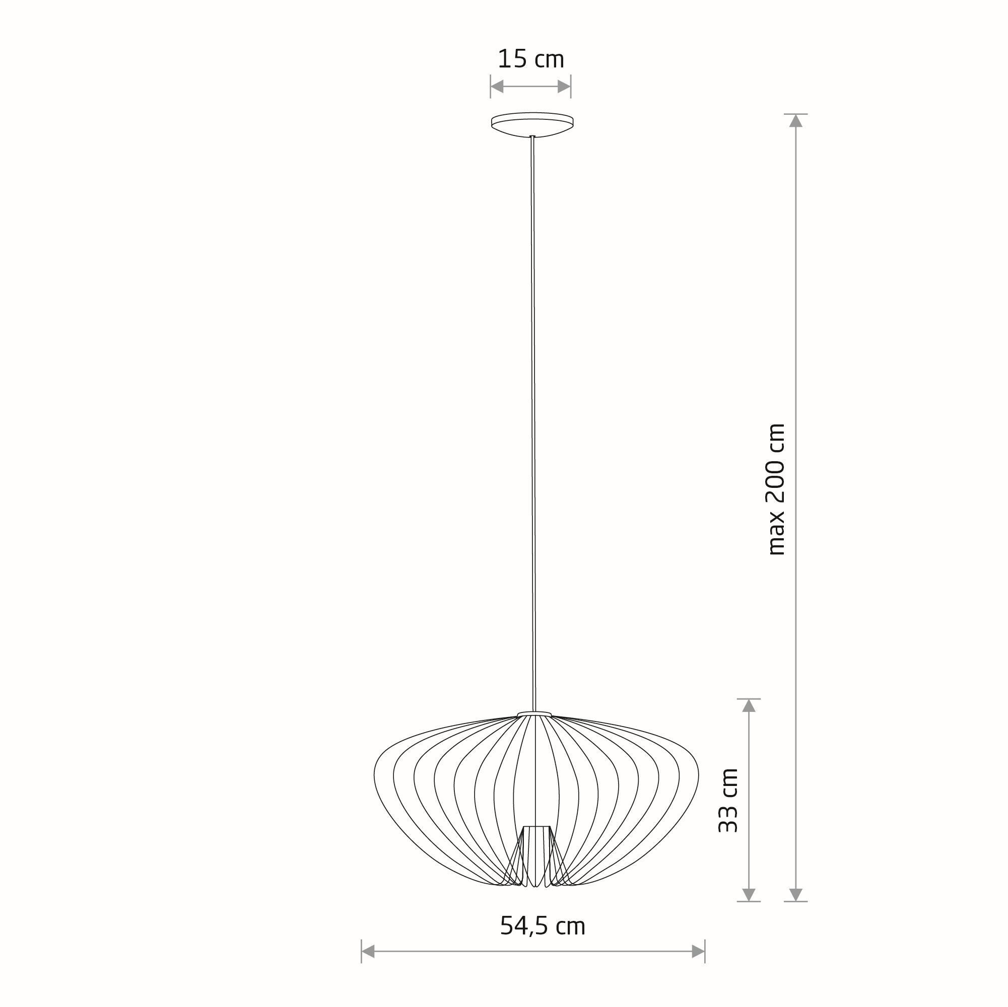 Dekorative Hängelampe Metall B:54,5 cm GU10 Umbra Grau Hängelampe, Deckenleuchte, Metallkonstruktion, Schirm aus Metall, Durchmesser 54.5 cm
