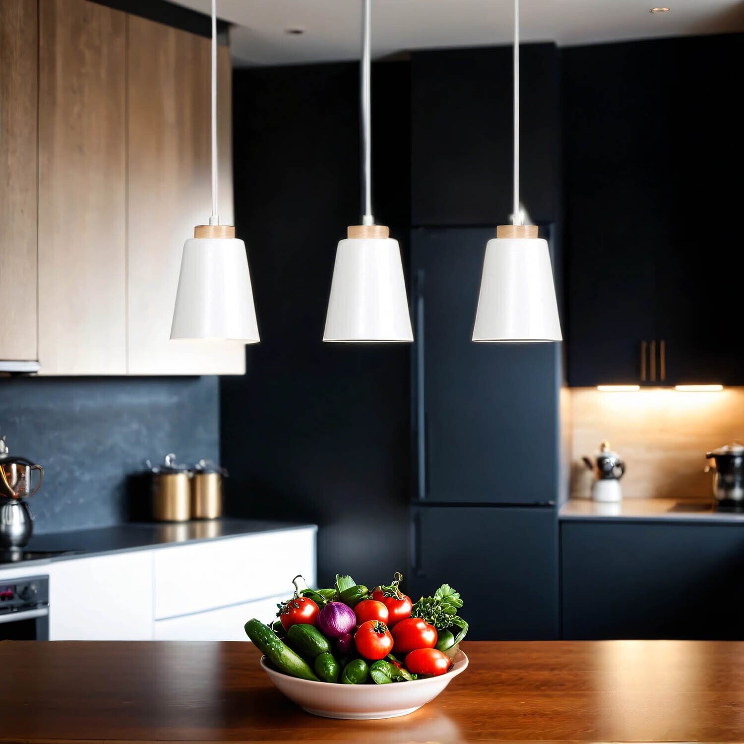 Weiße Pendelleuchte Nordic Design ROGER Drinnen, Innenarchitektur, Lampe, Beleuchtung, Küche