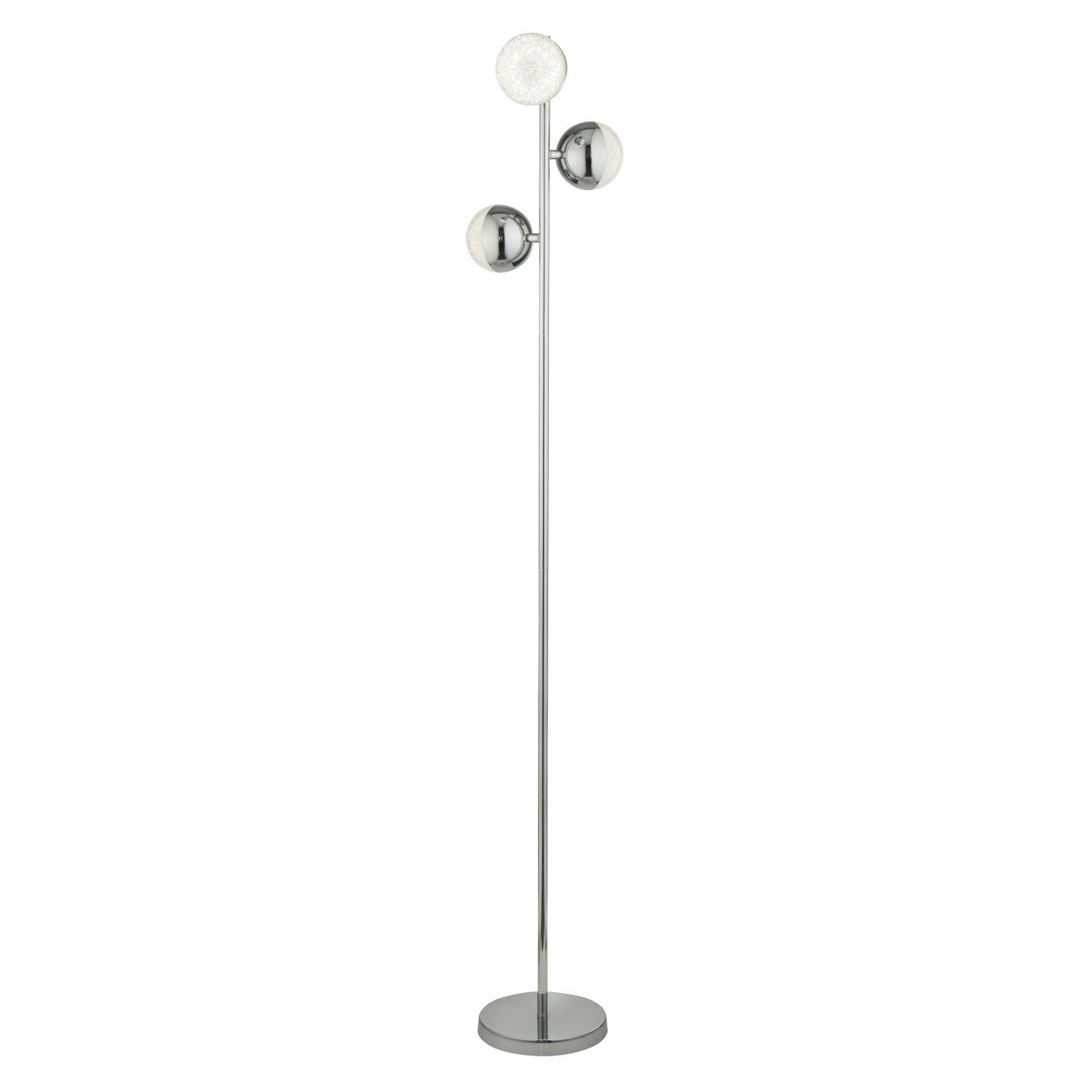 LED Stehlampe Chrom H: 152 cm 4000 K 1878 lm Glas Metall